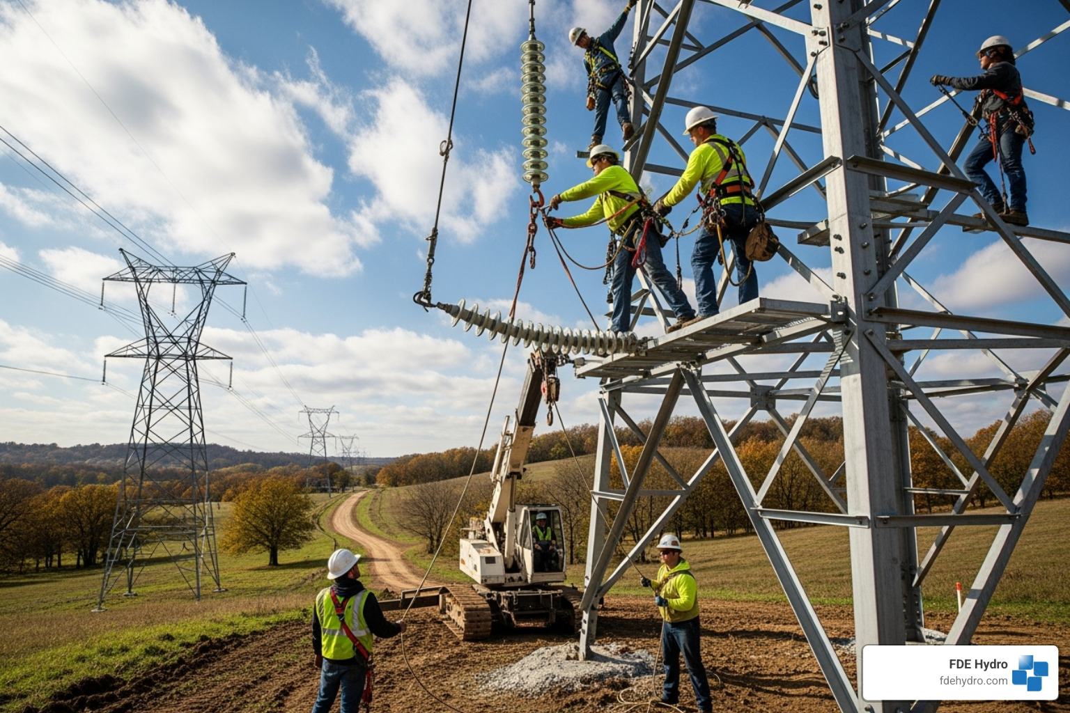 construction on a new power transmission line - Data center energy resource