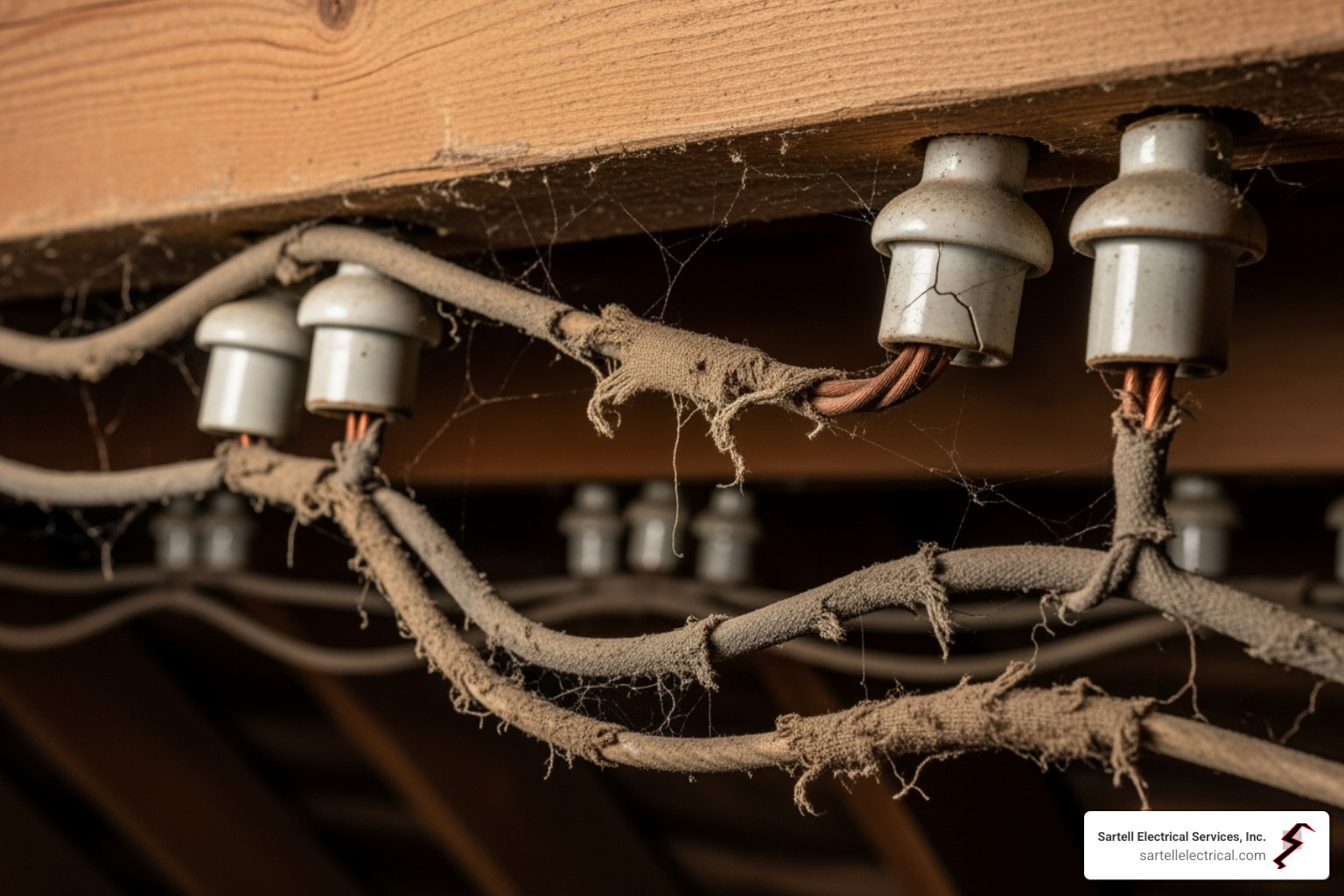 old, problematic knob and tube wiring system - Residential electrician Boston