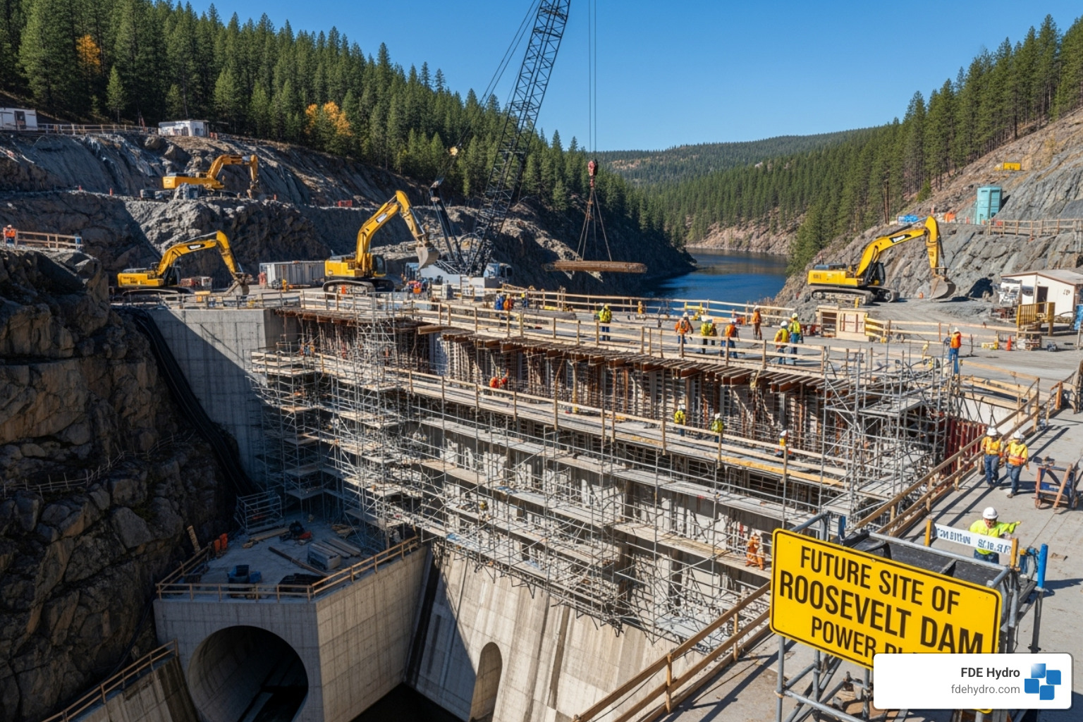 hydropower facility under construction - hydropower construction North America