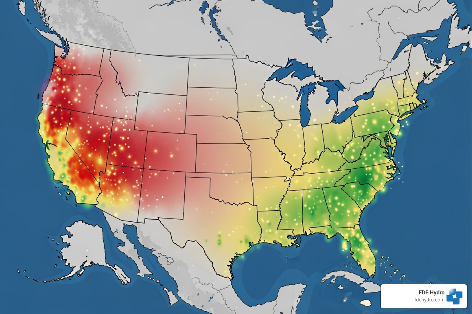 of a map of the U.S. showing hotspots of pollution related to Bitcoin mining - Crypto mining sustainability of a map of the U.S. showing hotspots of pollution related to Bitcoin mining - Crypto mining sustainability