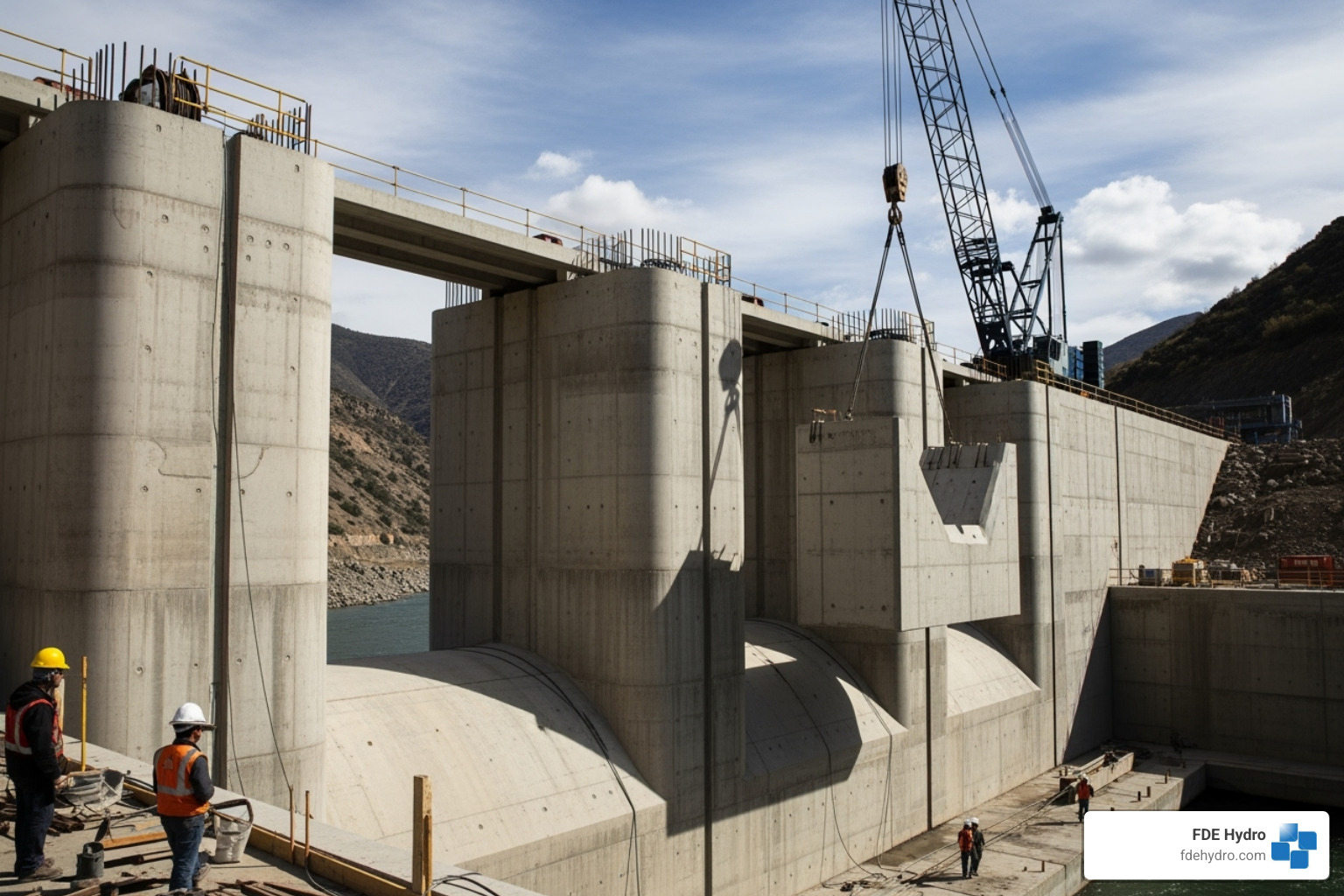 Modular precast dam section - hydroelectric dam design