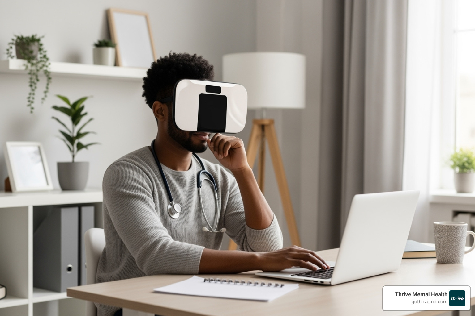 Professional attending virtual therapy session - outpatient programs for adults with flexible scheduling for working professionals