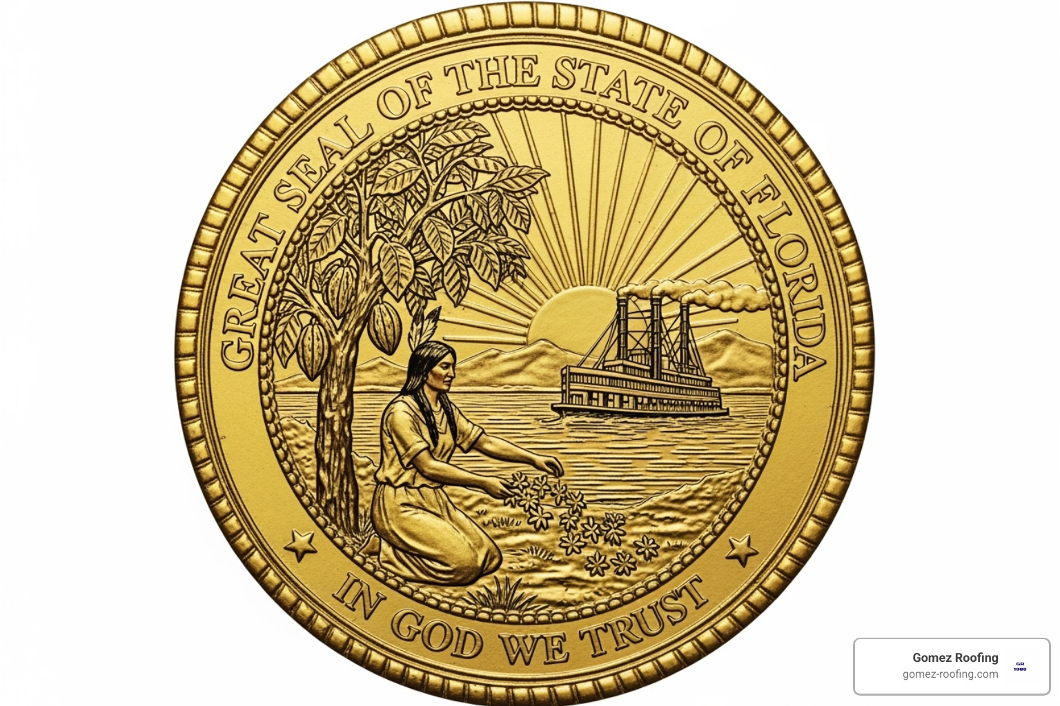 of the Florida state seal or a relevant government building - Licensed roof repair of the Florida state seal or a relevant government building - Licensed roof repair