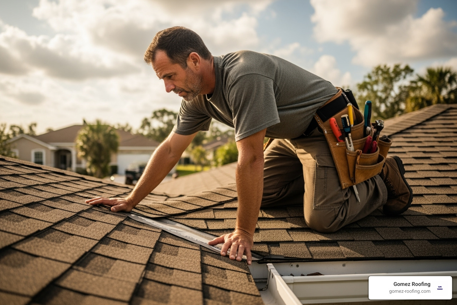 A roof being inspected for hurricane season - roofing company pompano beach