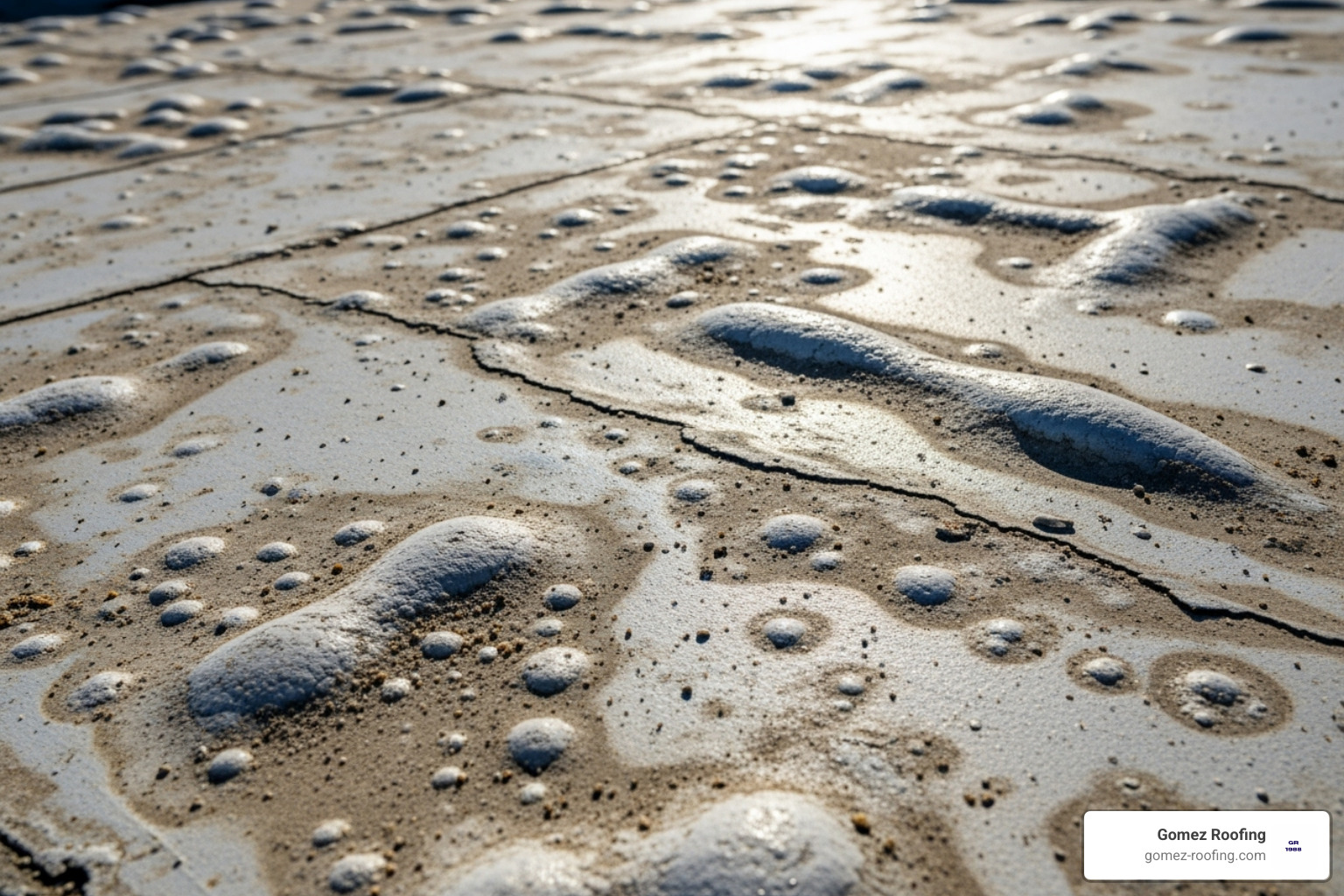 of a roof showing sun damage and blistering - Commercial roofing Broward of a roof showing sun damage and blistering - Commercial roofing Broward