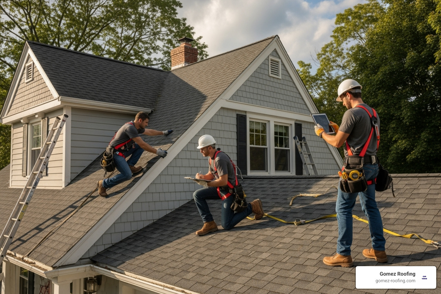 roofing team conducting a roof inspection - florida roofing company