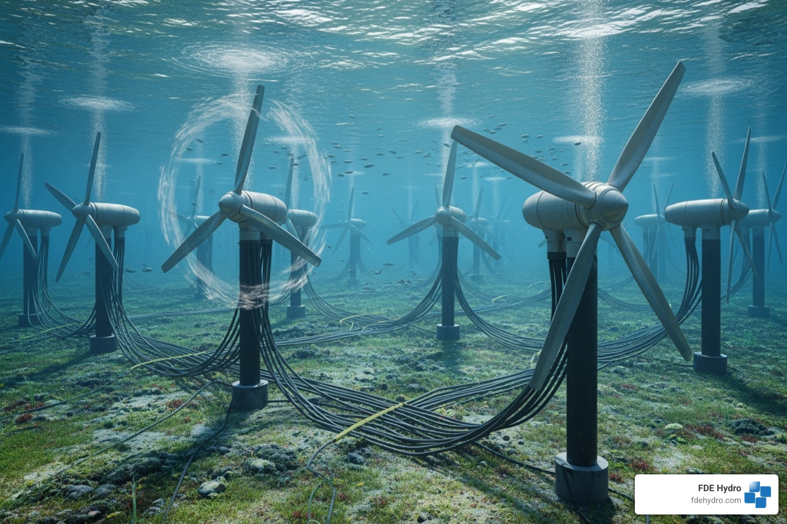 conceptual marine hydrokinetic turbine array - hydropower innovation