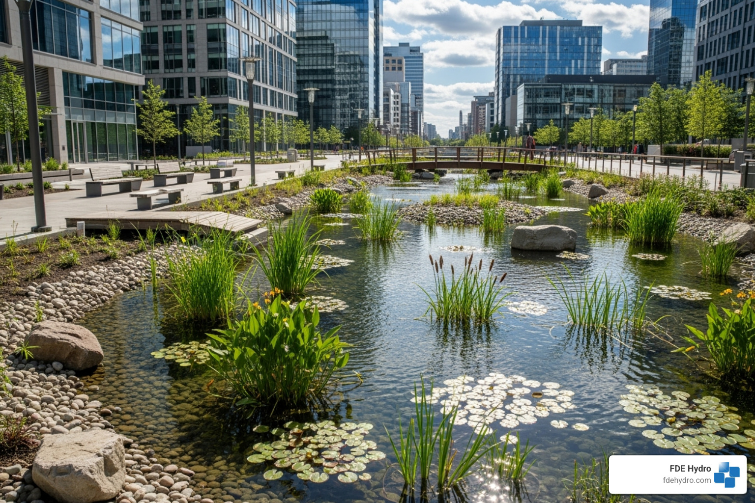 urban constructed wetland - sustainable water infrastructure