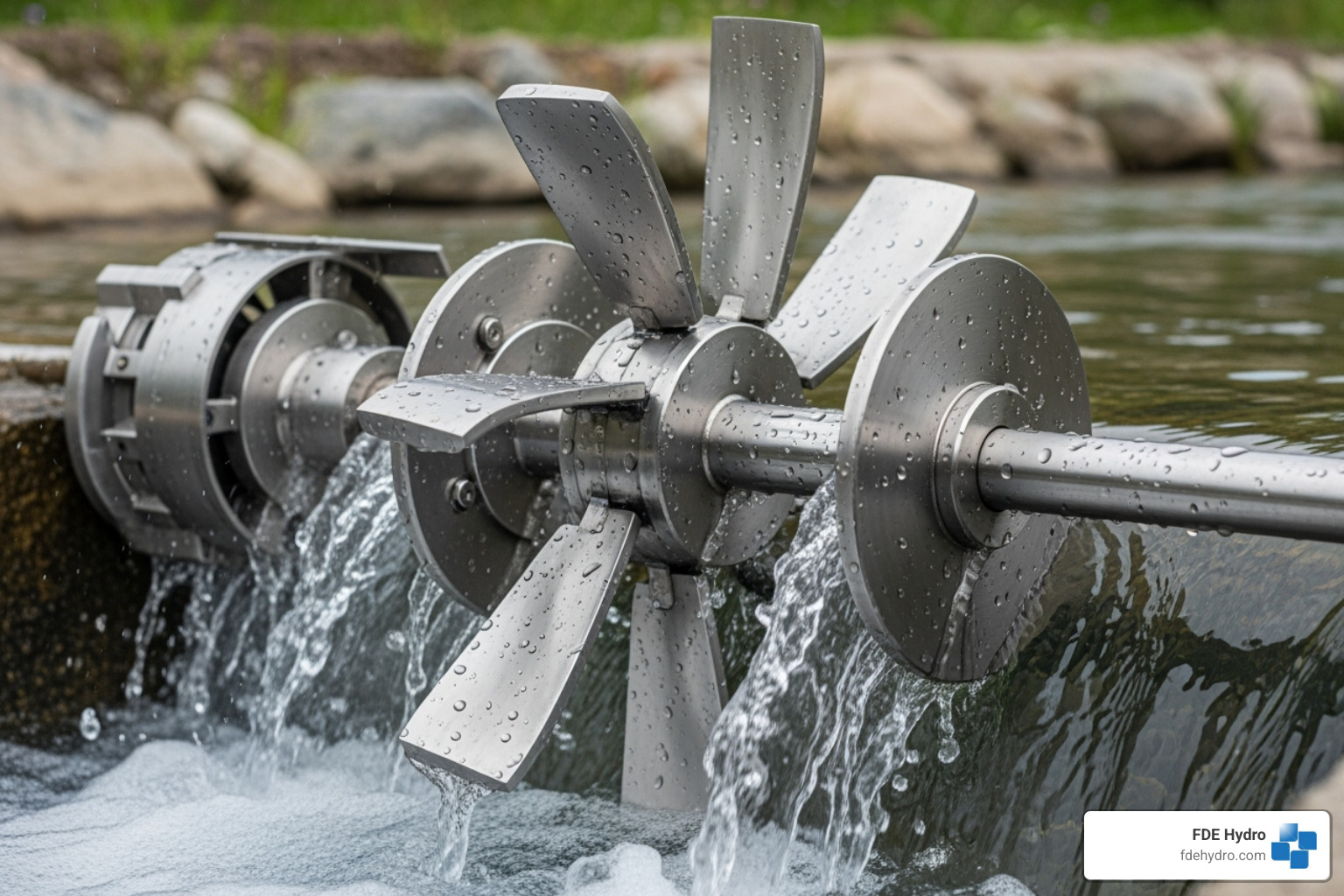 Modern, small-scale turbine - hydropower retrofitting