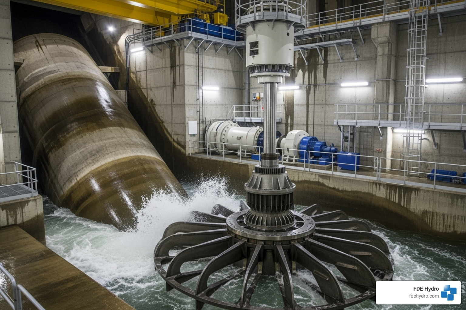 Internal components of a hydropower facility - hydro electric dams
