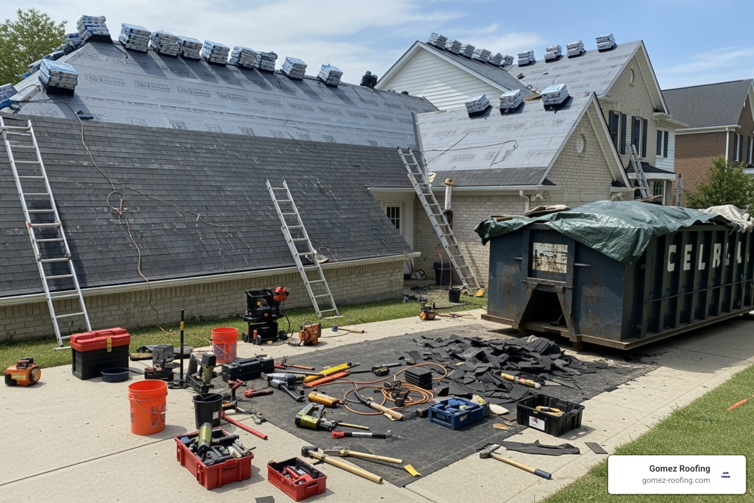 clean and organized roofing job site - pompano beach roofing company near me