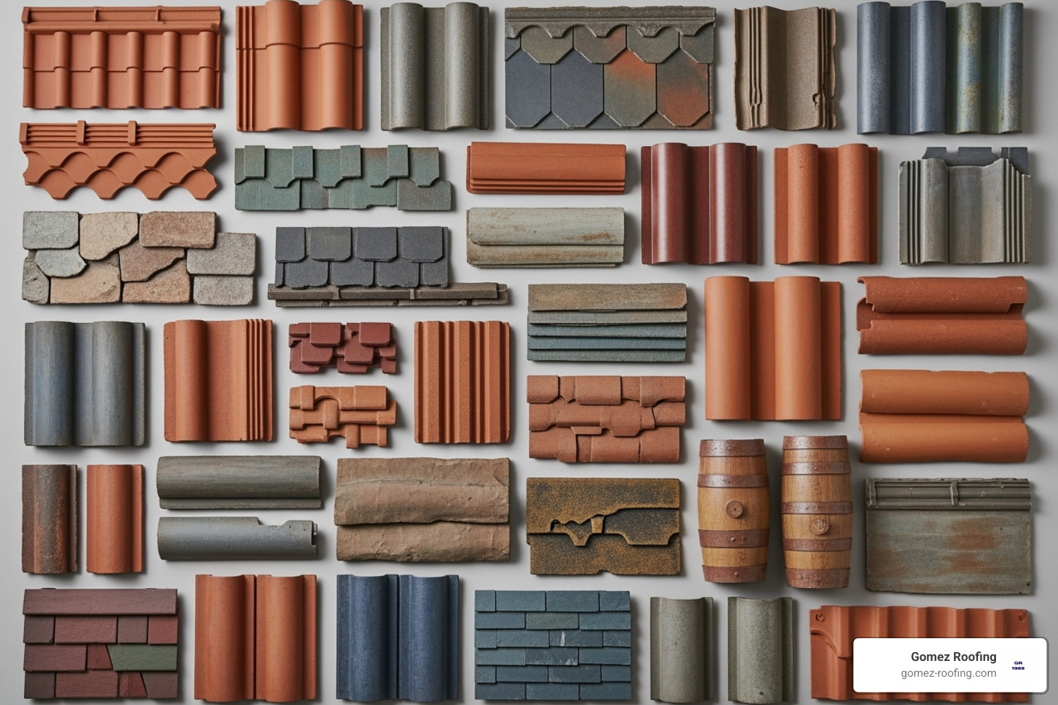 a variety of tile styles and colors - ceramic roof tile replacement pompano beach