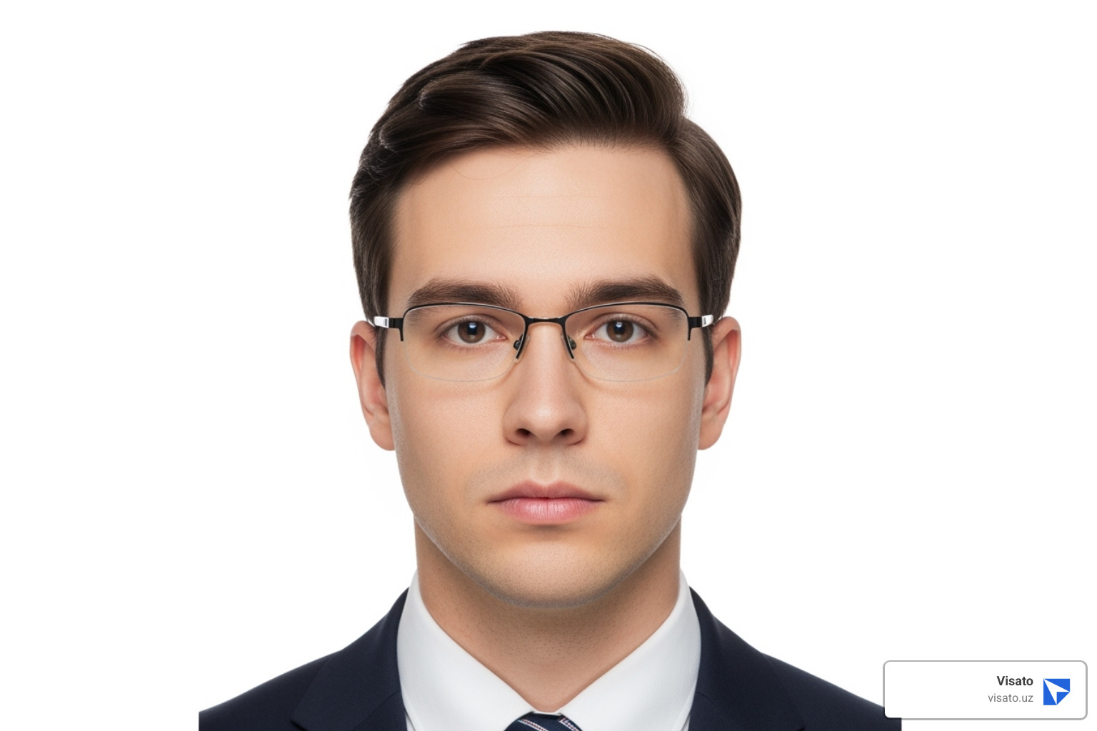ICAO standards for a passport photo, showing requirements for head size, facial expression, background, and glasses. - how to apply for uzbekistan visa online ICAO standards for a passport photo, showing requirements for head size, facial expression, background, and glasses. - how to apply for uzbekistan visa online