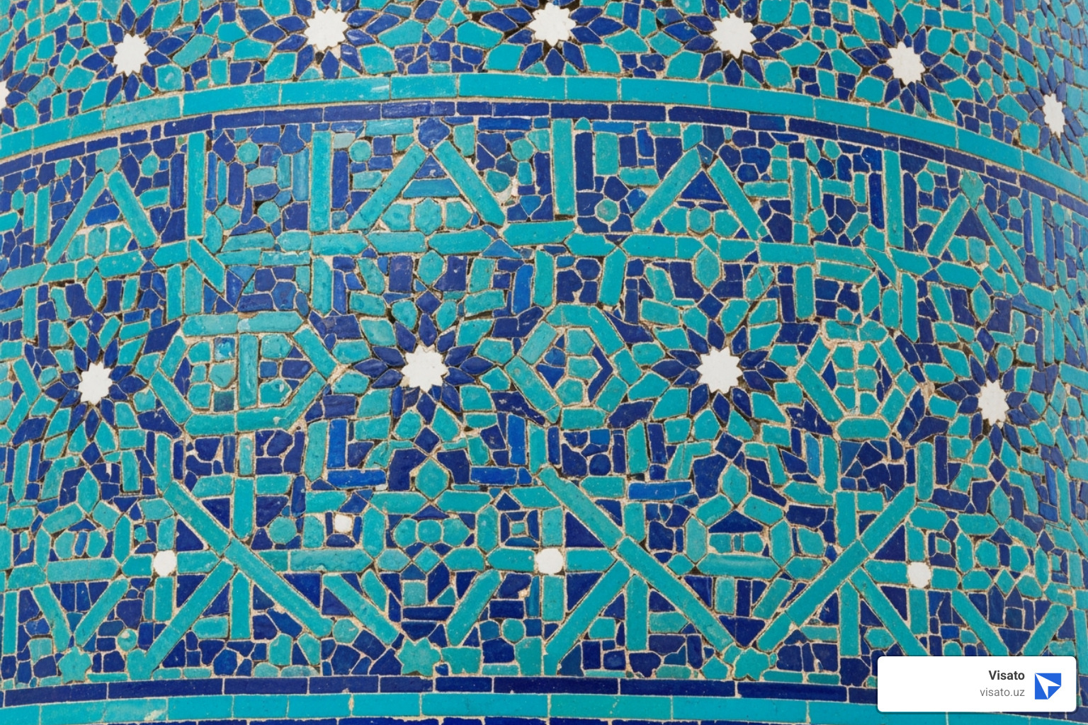 intricate blue and turquoise tilework on the Islam Khodja Minaret - Islam Khodja Minaret intricate blue and turquoise tilework on the Islam Khodja Minaret - Islam Khodja Minaret