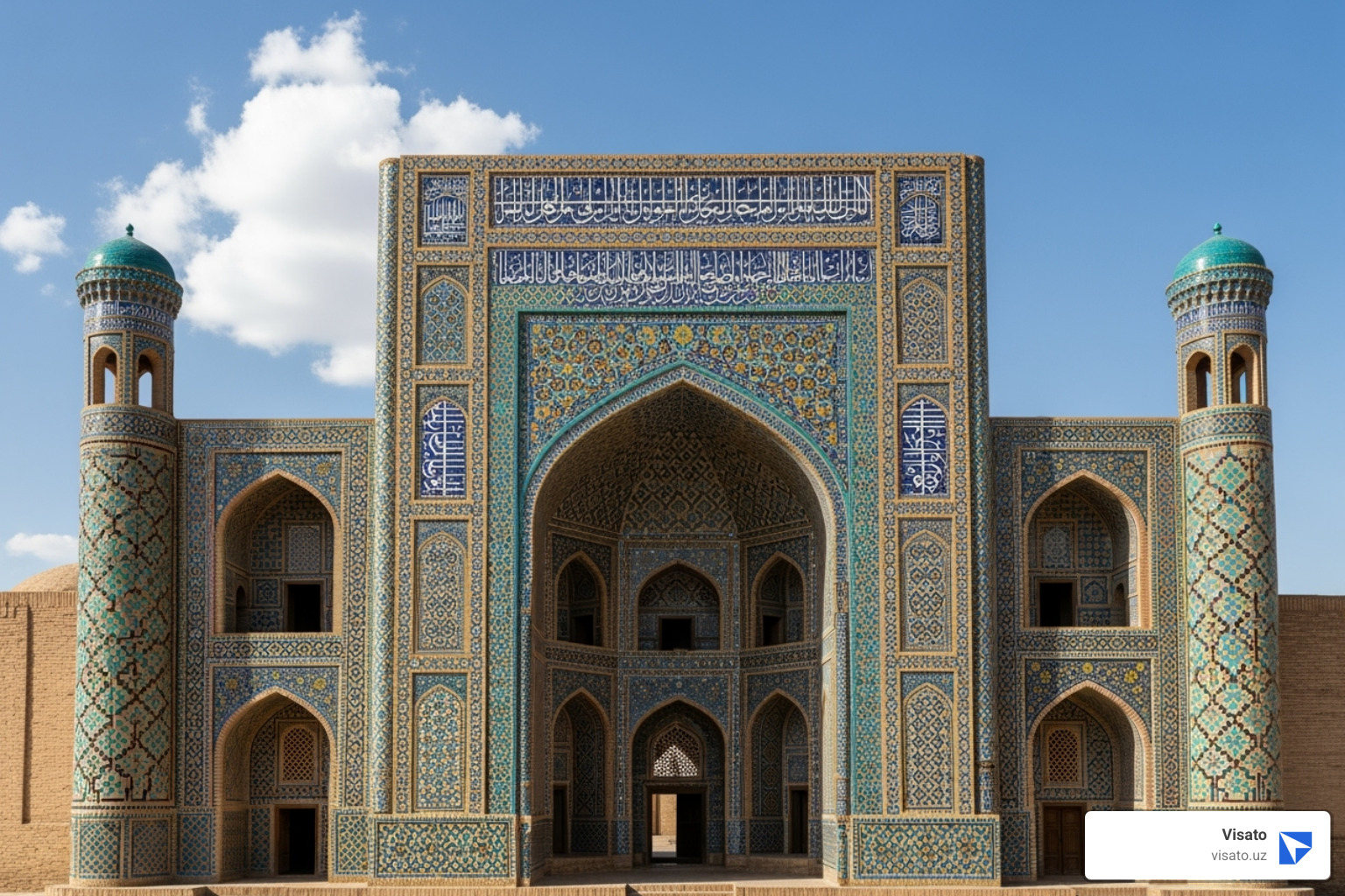 restored madrasah facade - Itchan Kala Khiva restored madrasah facade - Itchan Kala Khiva