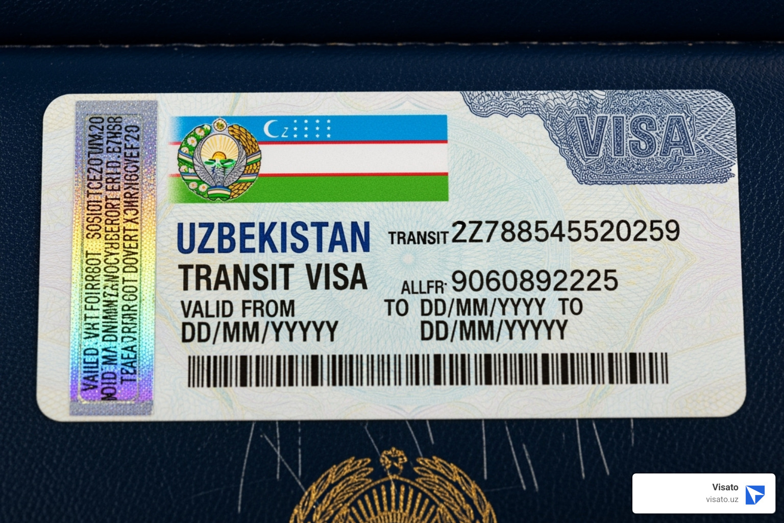 Sample Uzbekistan transit visa sticker in a passport - Uzbekistan transit visa Pakistan Sample Uzbekistan transit visa sticker in a passport - Uzbekistan transit visa Pakistan