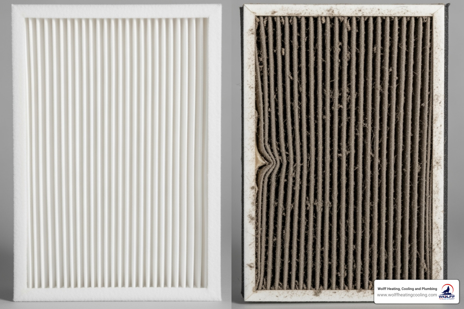comparing a clean furnace filter to a dirty one - furnace not working albuquerque
