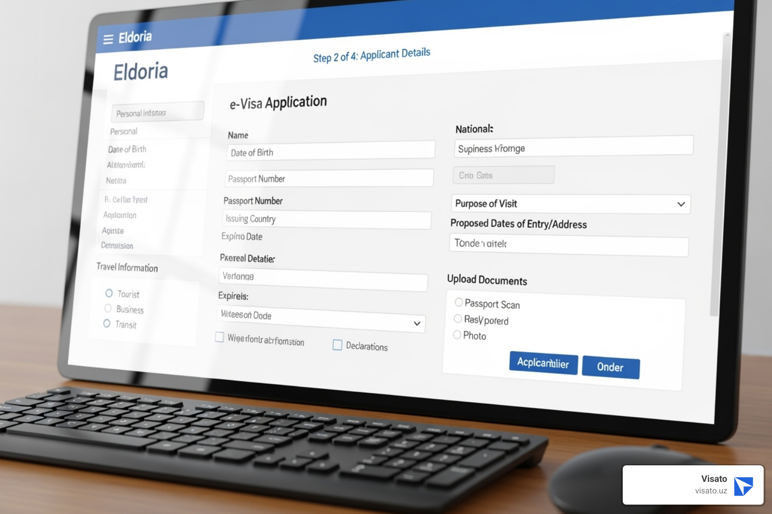 sample e-Visa application form on a computer screen - How to apply e-visa sample e-Visa application form on a computer screen - How to apply e-visa