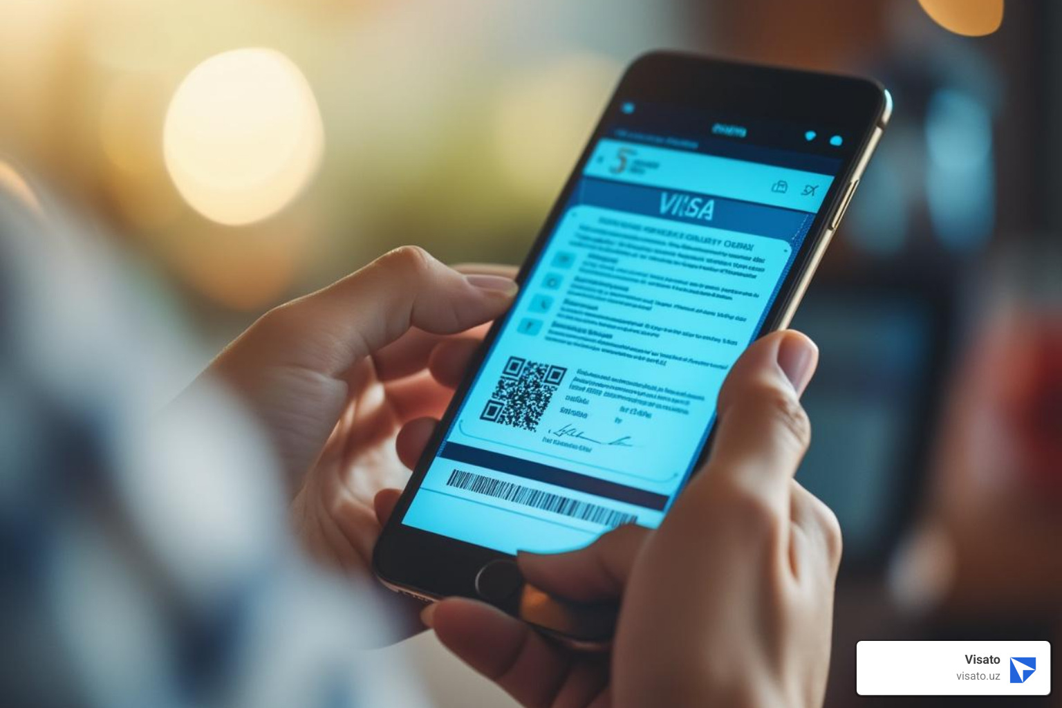 Uzbekistan e-visa confirmation on phone screen - Visit Uzbekistan visa Uzbekistan e-visa confirmation on phone screen - Visit Uzbekistan visa