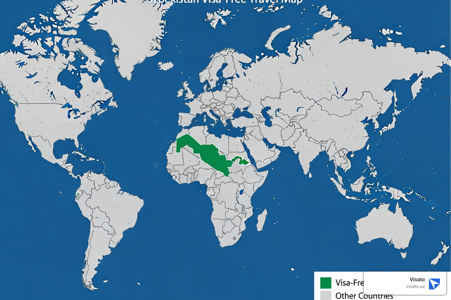 World map highlighting visa-free countries for Uzbekistan - uzbekistan visit visa World map highlighting visa-free countries for Uzbekistan - uzbekistan visit visa