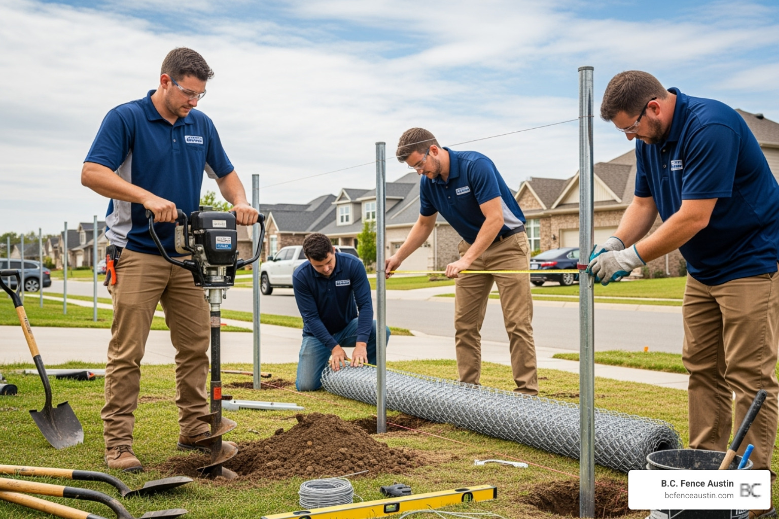 professional fencing crew installing chain link fence - chain link fence cost professional fencing crew installing chain link fence - chain link fence cost