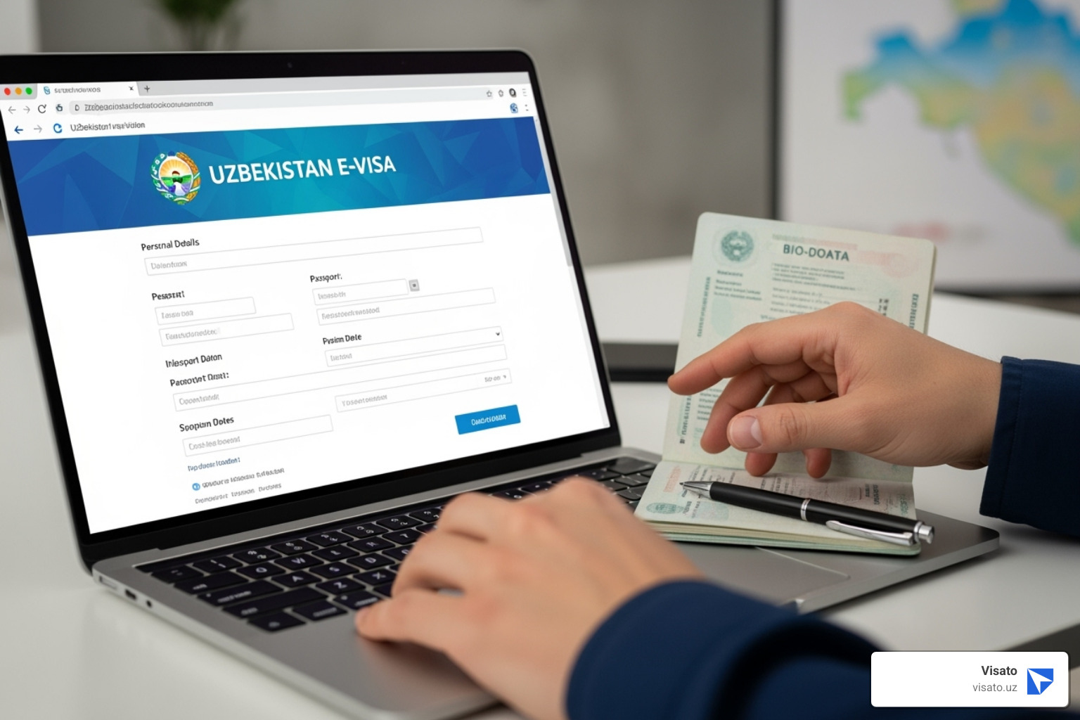 Correctly formatted passport photo next to a clear passport data page scan - how to apply for uzbekistan e visa Correctly formatted passport photo next to a clear passport data page scan - how to apply for uzbekistan e visa