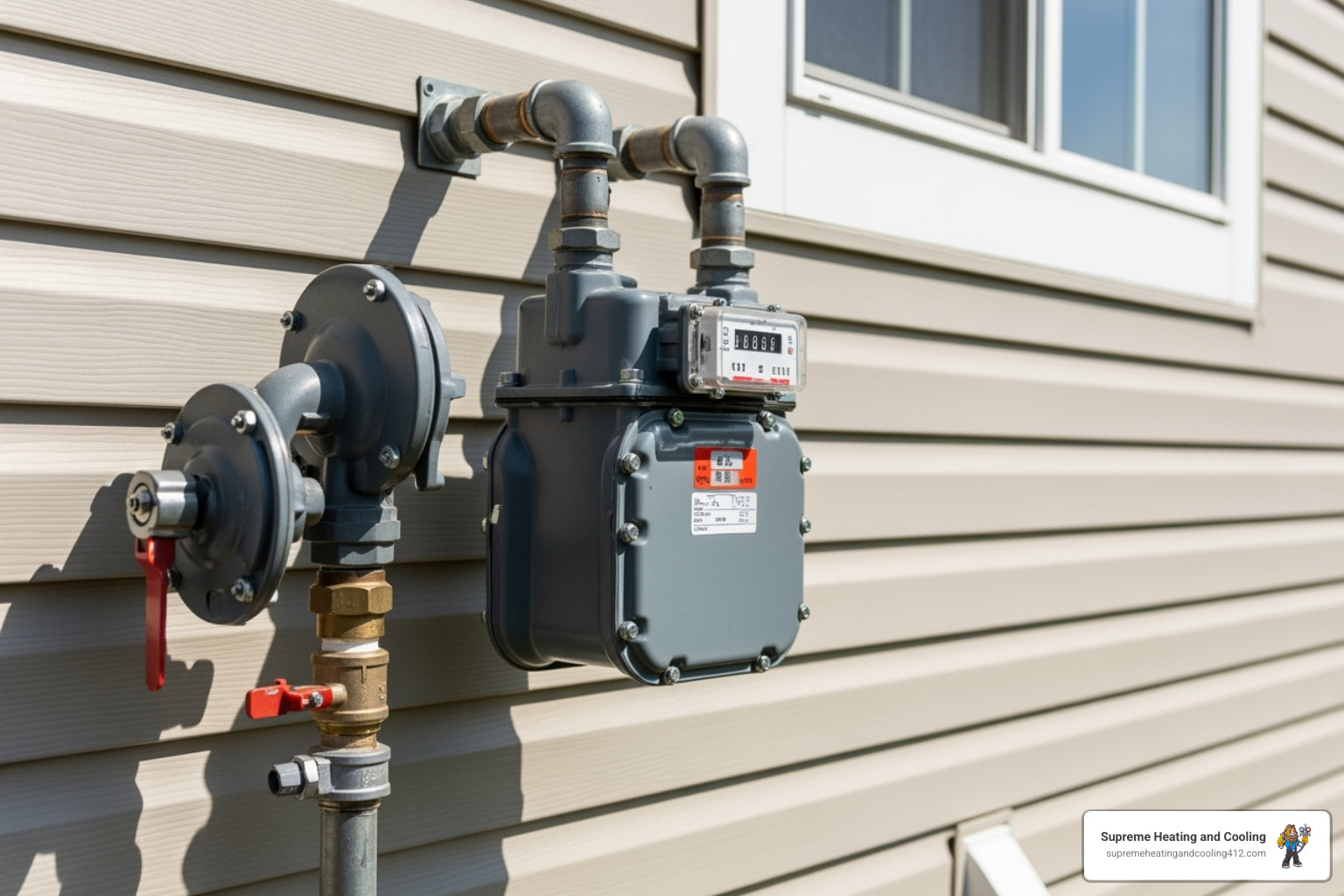 gas meter on the side of a house - nearest heating repair in greensburg, pa