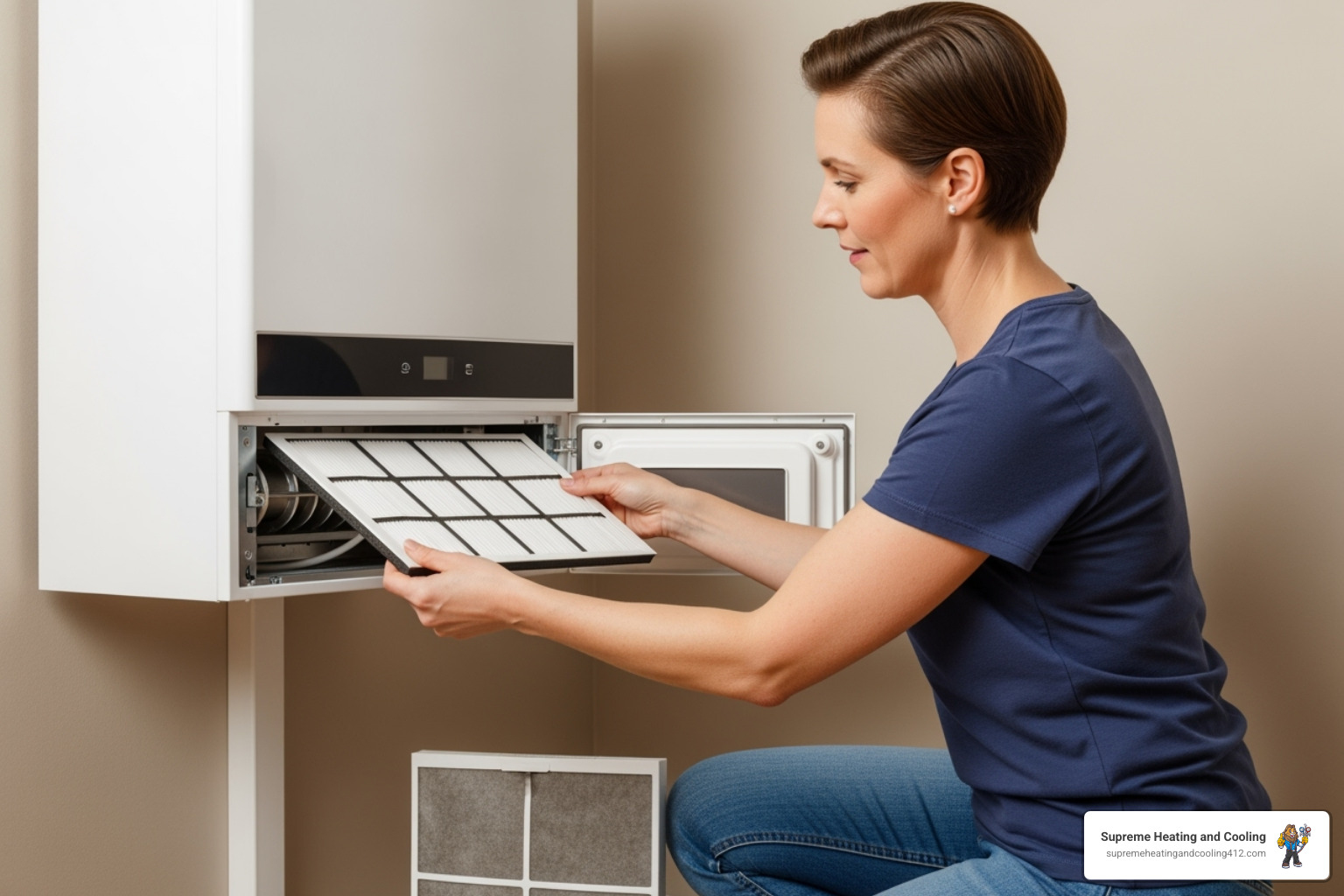 homeowner changing heat pump air filter - heat pump leaking water in sewickley, pa homeowner changing heat pump air filter - heat pump leaking water in sewickley, pa