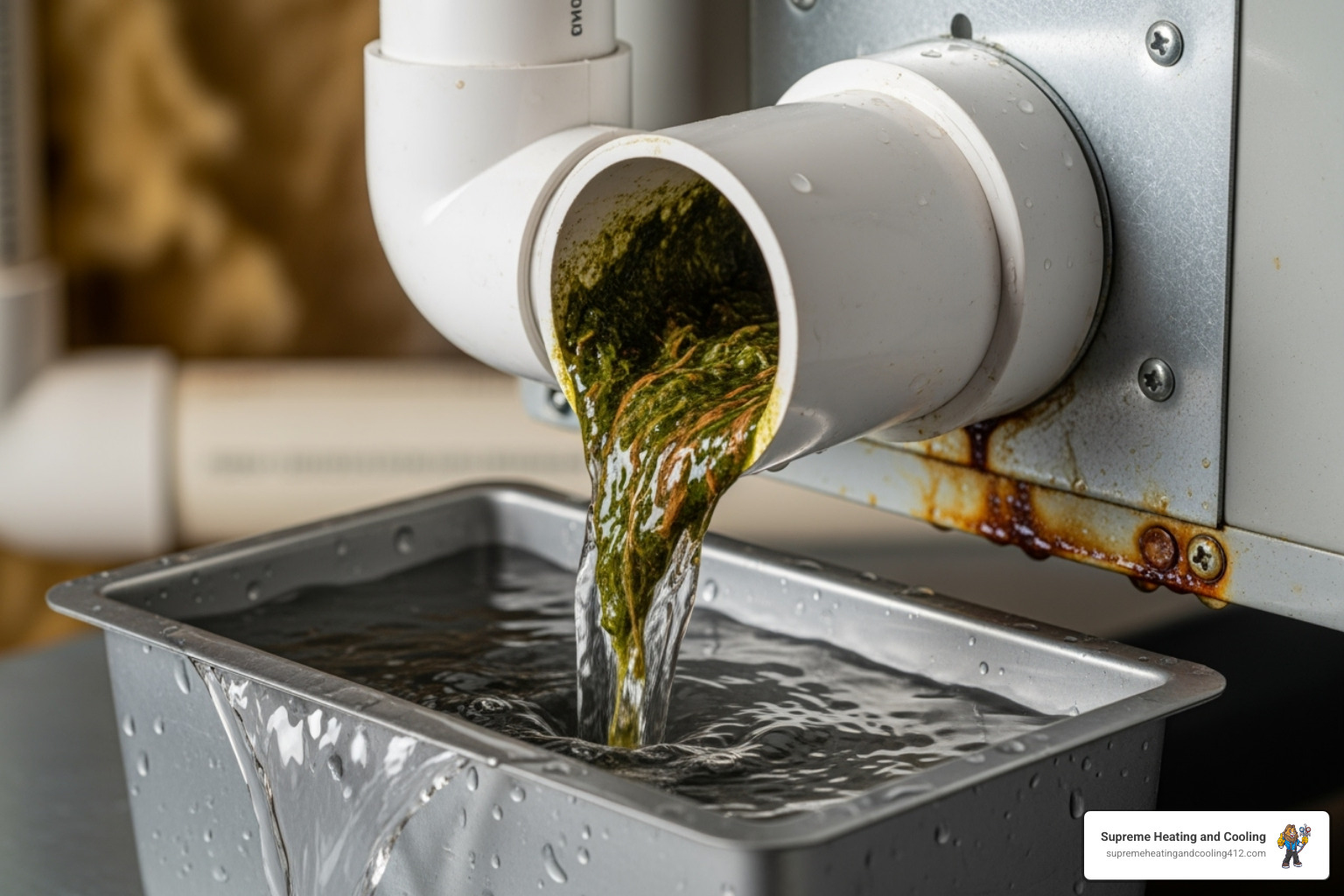 clogged condensate drain line - heat pump leaking water in sewickley, pa clogged condensate drain line - heat pump leaking water in sewickley, pa