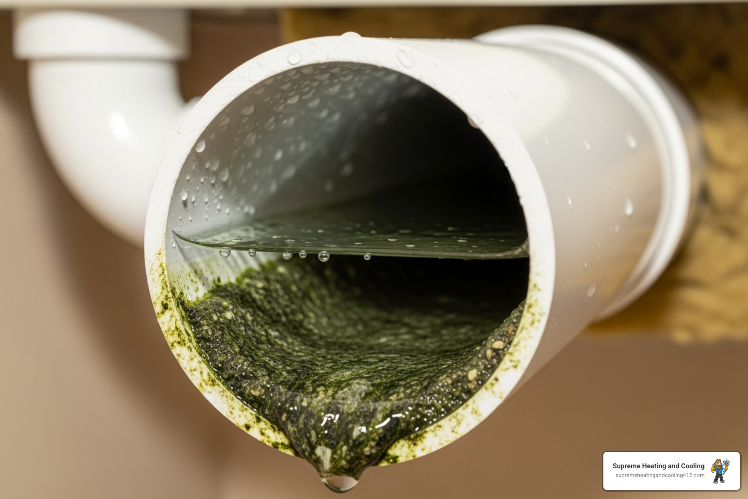 clogged condensate drain line - heat pump leaking water in crafton, pa clogged condensate drain line - heat pump leaking water in crafton, pa