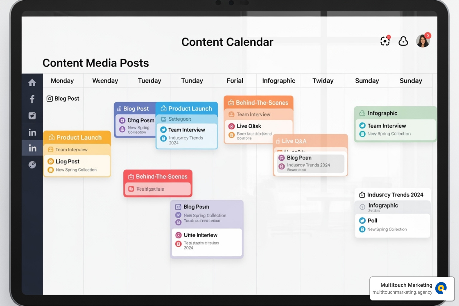 visual content calendar showing scheduled posts for a week - best free social media management platform