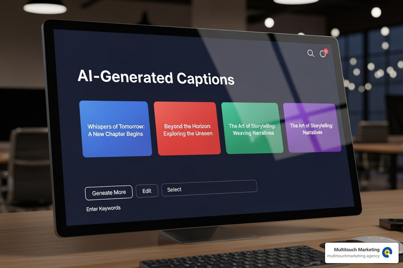 AI-powered caption generator showing multiple creative options for a post - best free social media management platform