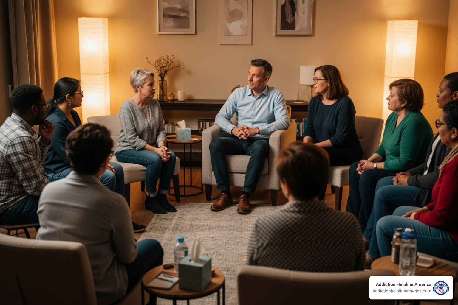 group therapy session in a comfortable setting - alcohol rehab centers in riverside county