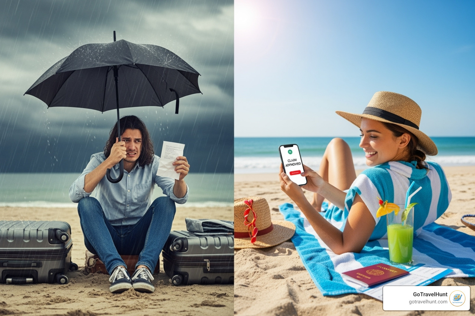 magnifying glass over an insurance policy document - compare holiday insurance