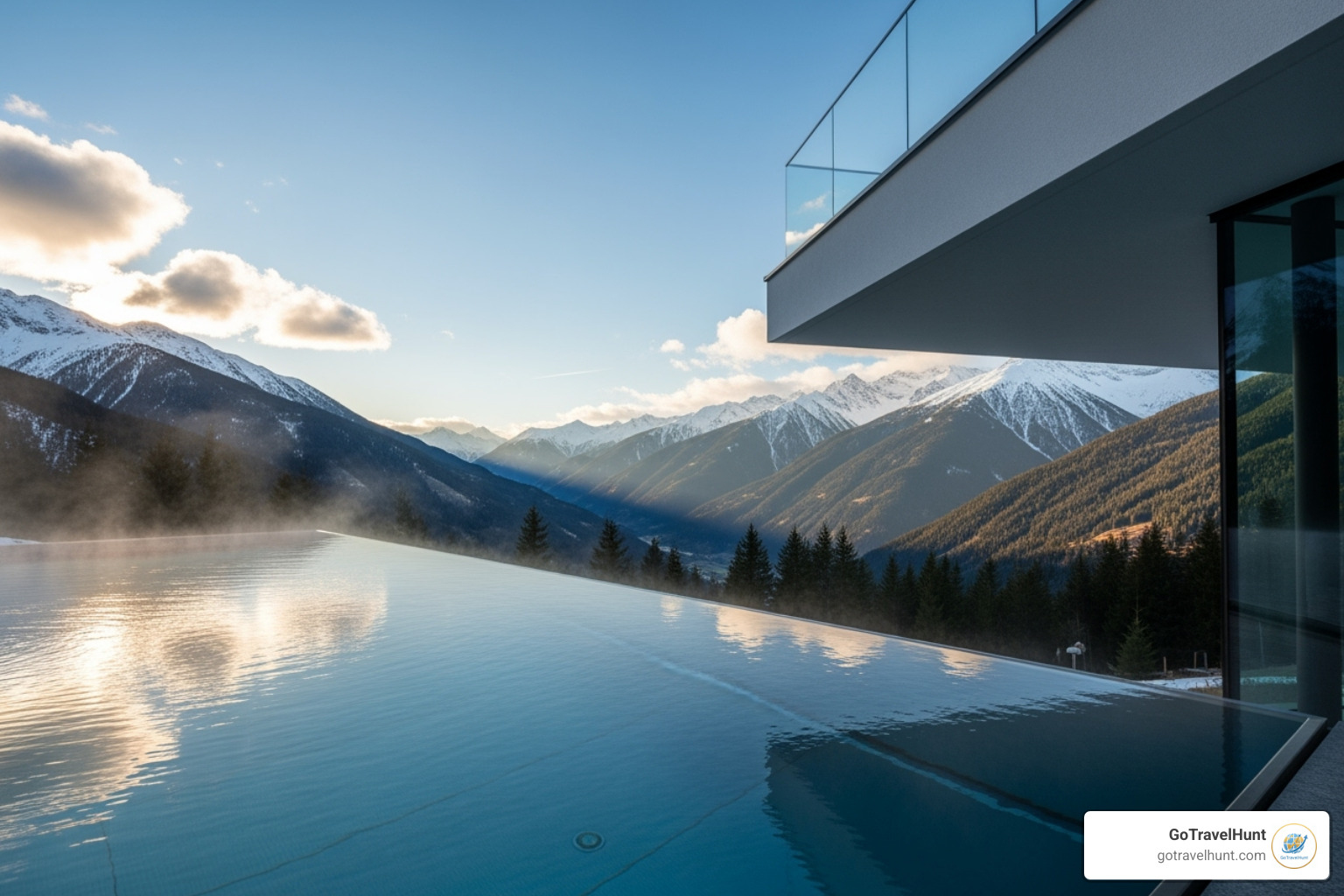 Floating sky pool in the Alps - spa breaks europe