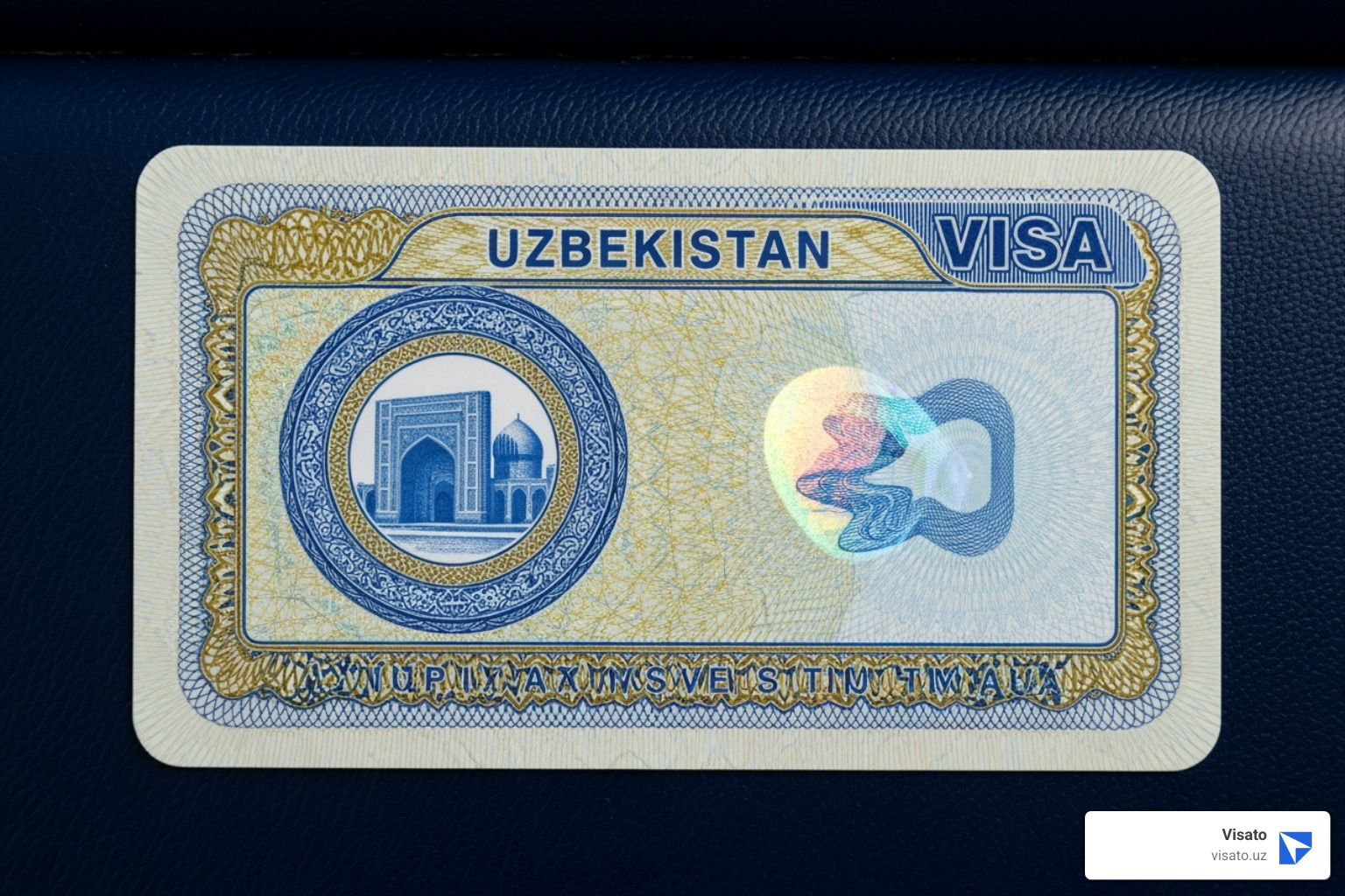 Traditional Uzbekistan sticker visa inside a passport - uzbekistan visa fees Traditional Uzbekistan sticker visa inside a passport - uzbekistan visa fees