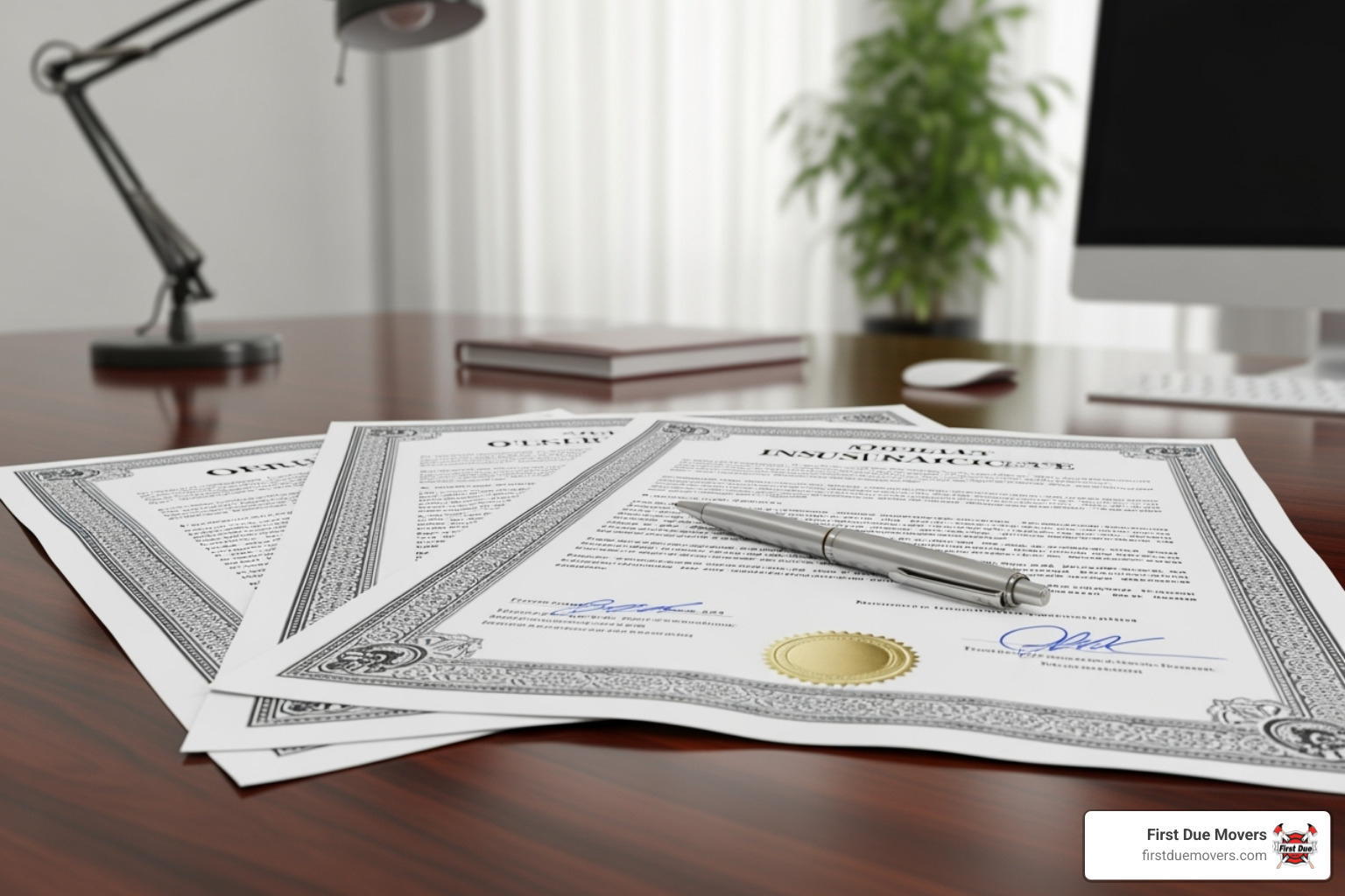 a moving company's license and insurance certificate - best commercial moving company in kirkland wa