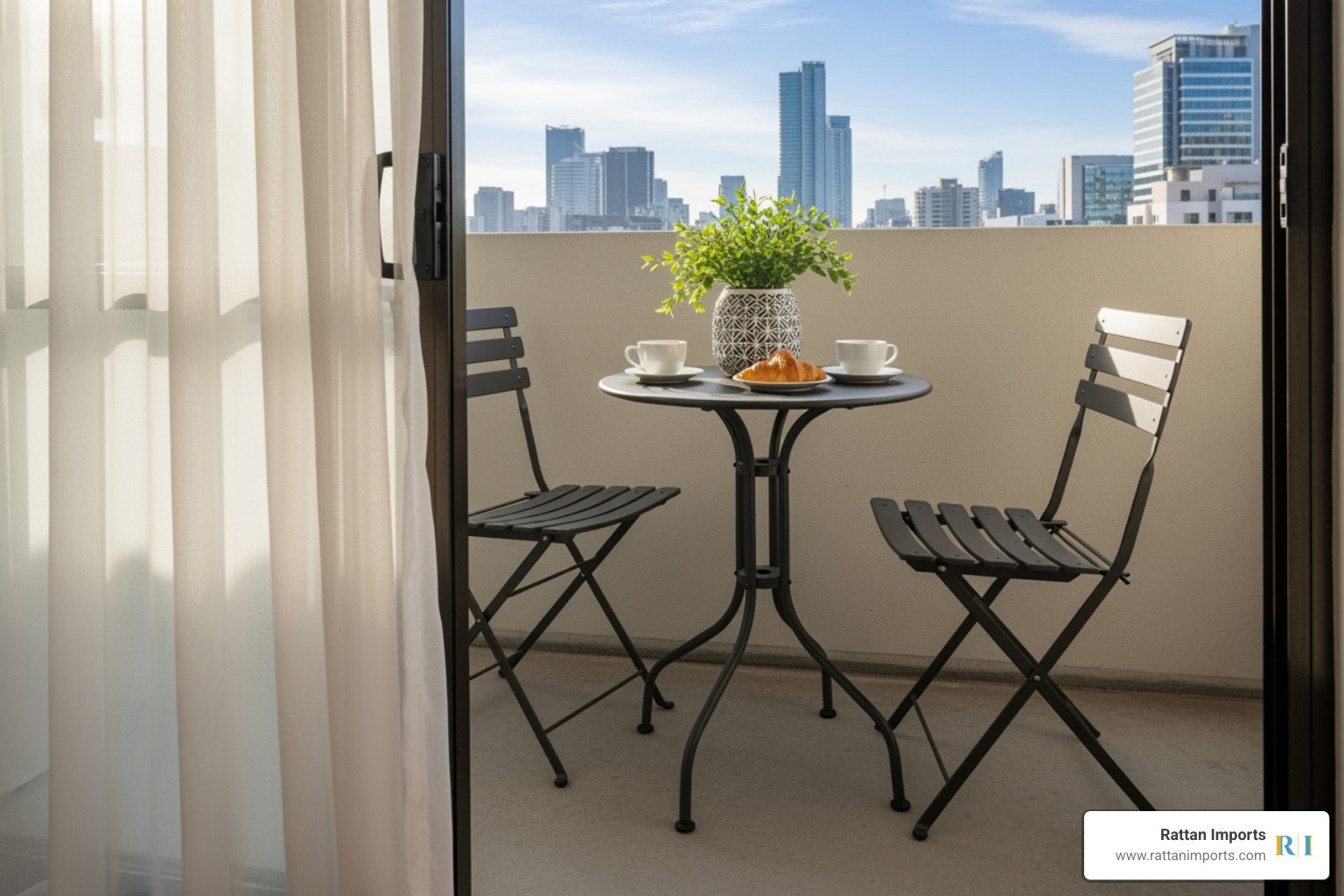 compact bistro set on a small apartment balcony - outdoor dining compact bistro set on a small apartment balcony - outdoor dining