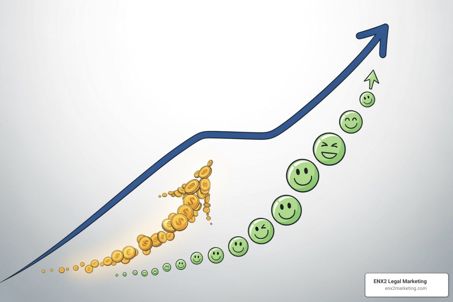 graph showing upward trends in revenue and client satisfaction - data driven law firm