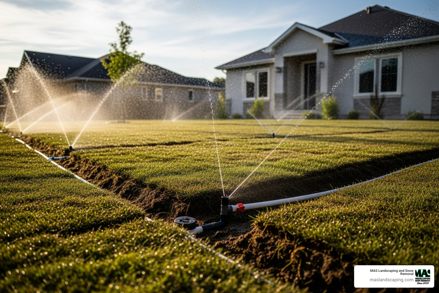 newly installed sprinkler system - cost of putting in a new lawn