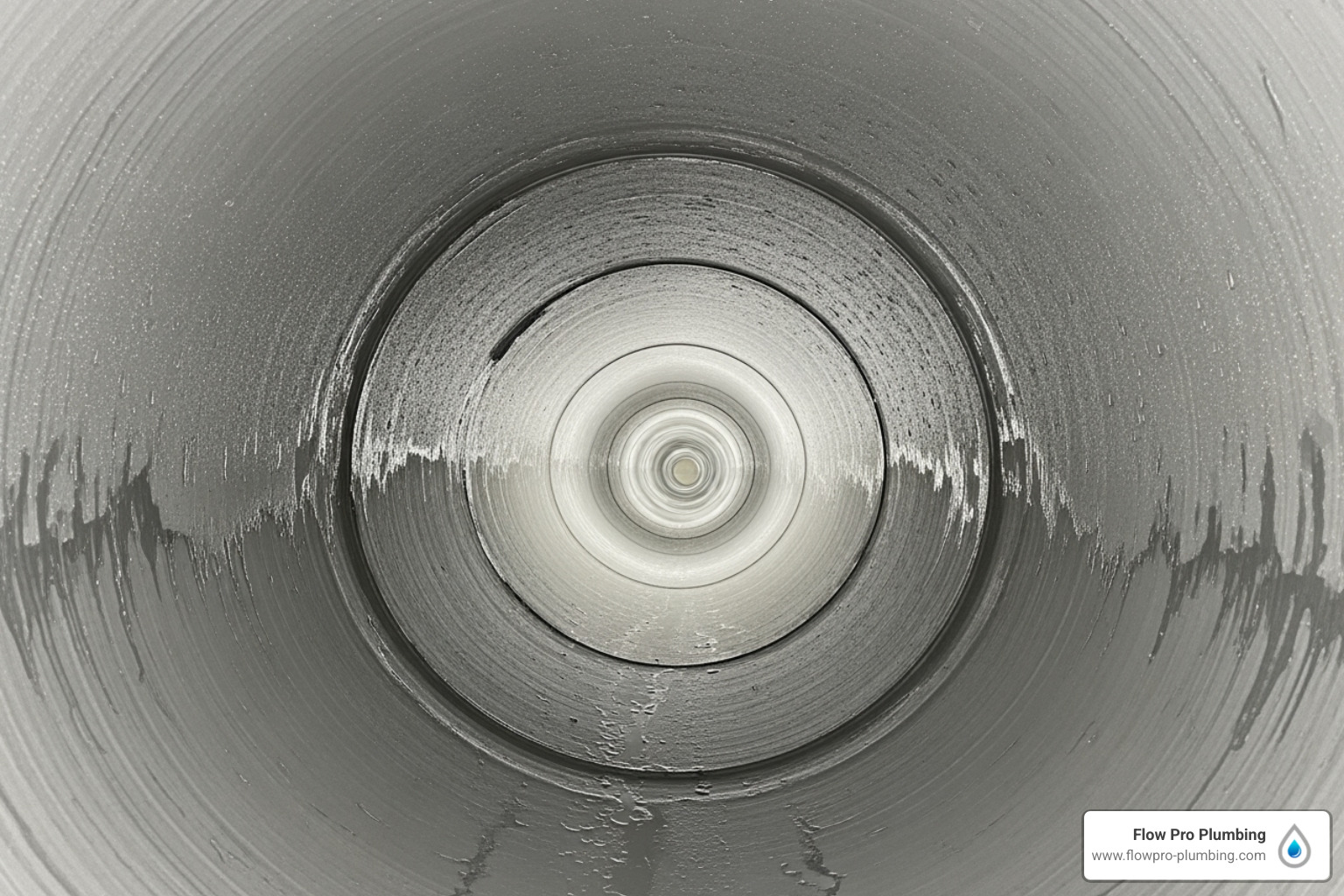 A perfectly clean pipe interior after hydro jetting, showcasing the thorough cleaning achieved - Hydro jetting sewer line A perfectly clean pipe interior after hydro jetting, showcasing the thorough cleaning achieved - Hydro jetting sewer line