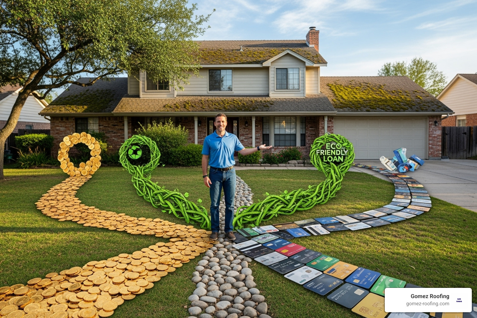Flowchart showing different financing paths for a homeowner looking for roof financing, including contractor financing, personal loans, home equity loans, and government-backed programs - roof financing Florida