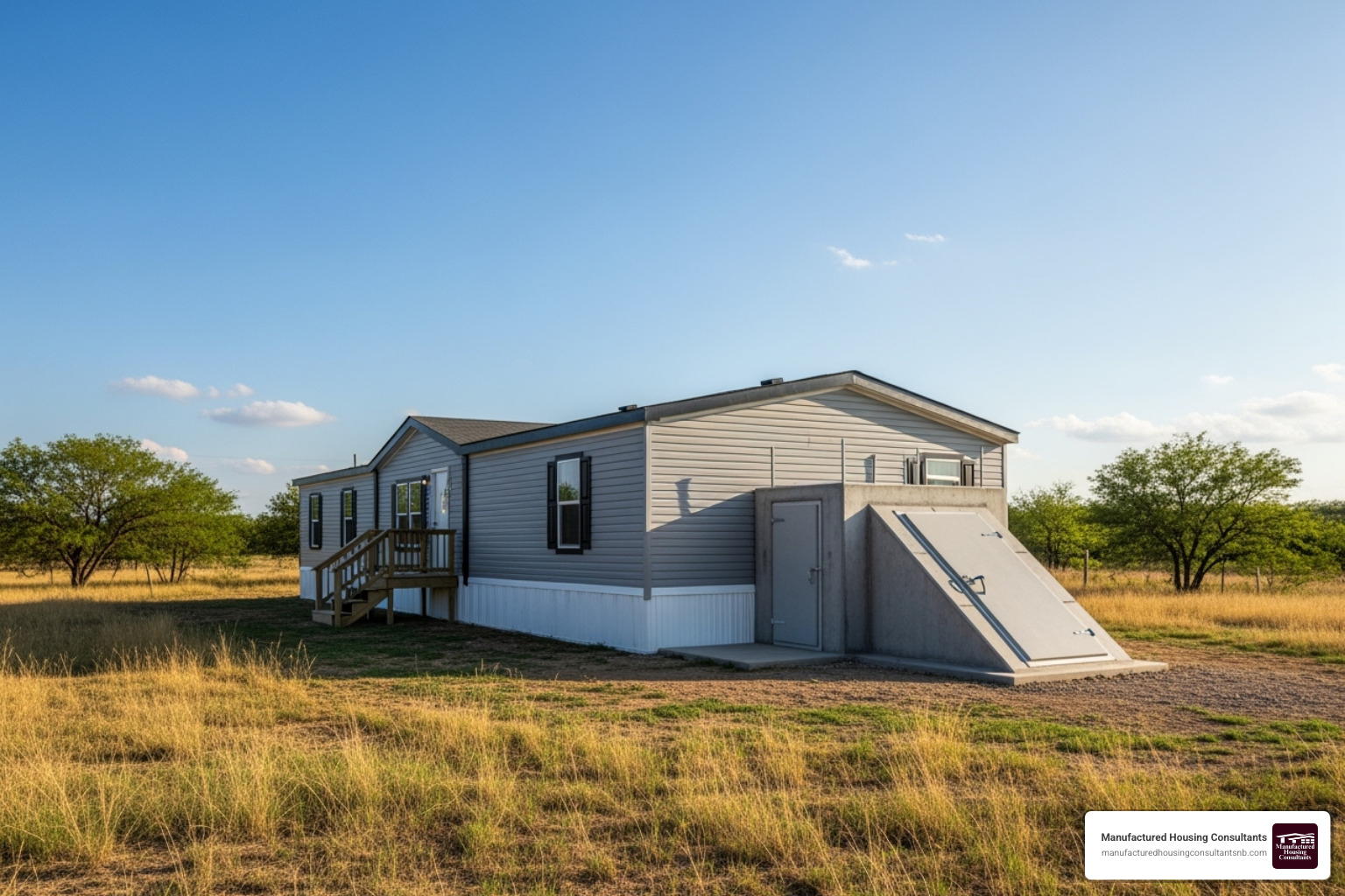 properly installed above-ground shelter next to a mobile home - storm shelter mobile home properly installed above-ground shelter next to a mobile home - storm shelter mobile home