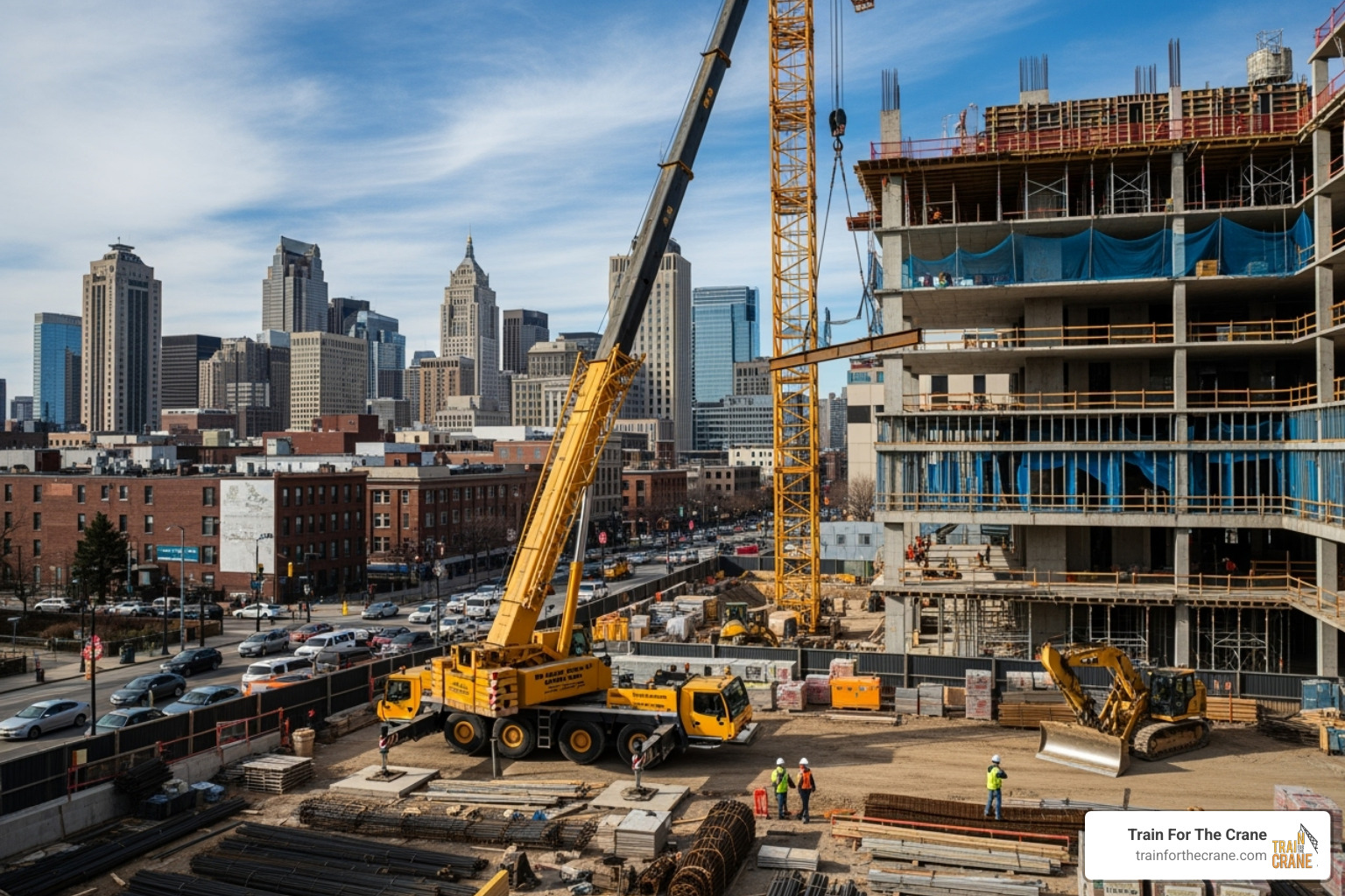 crane operating in a complex construction site - crane operator job requirements crane operating in a complex construction site - crane operator job requirements