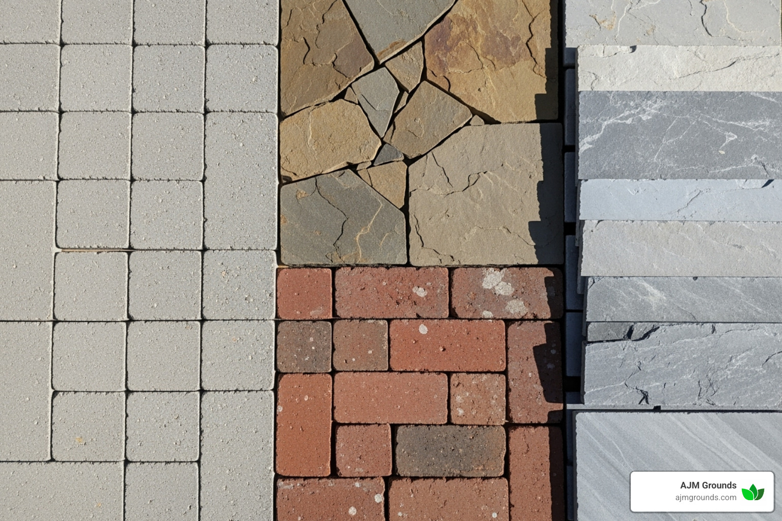 Patio material swatches - Patio design Burlington MA
