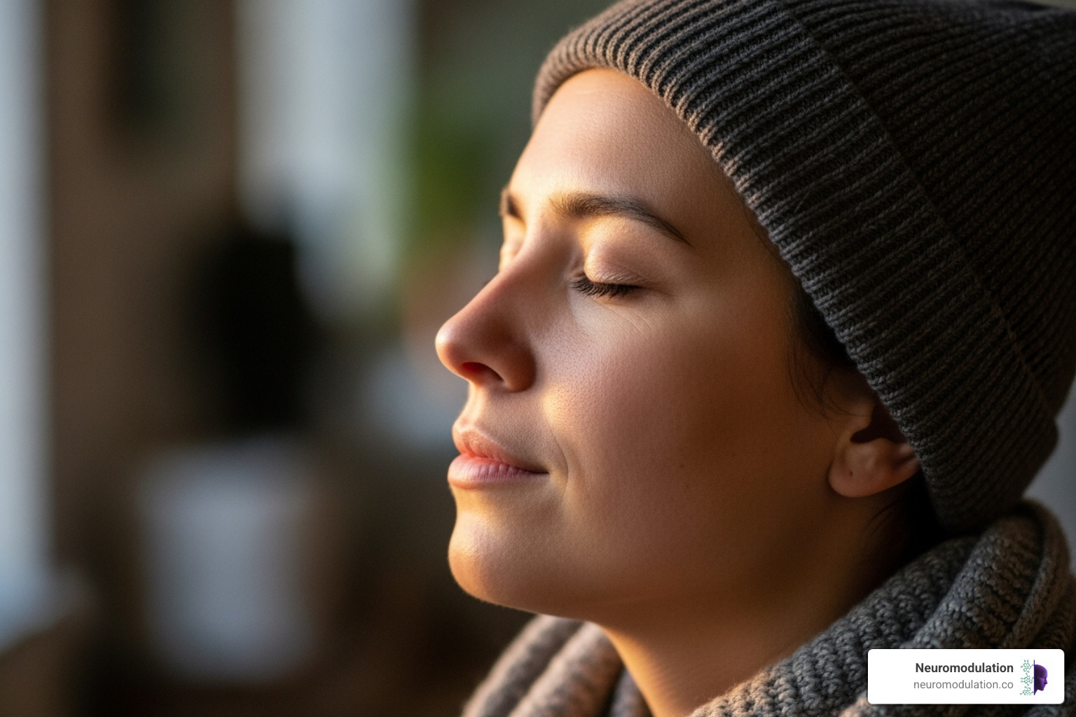 person humming peacefully with their eyes closed - Singing vagus nerve