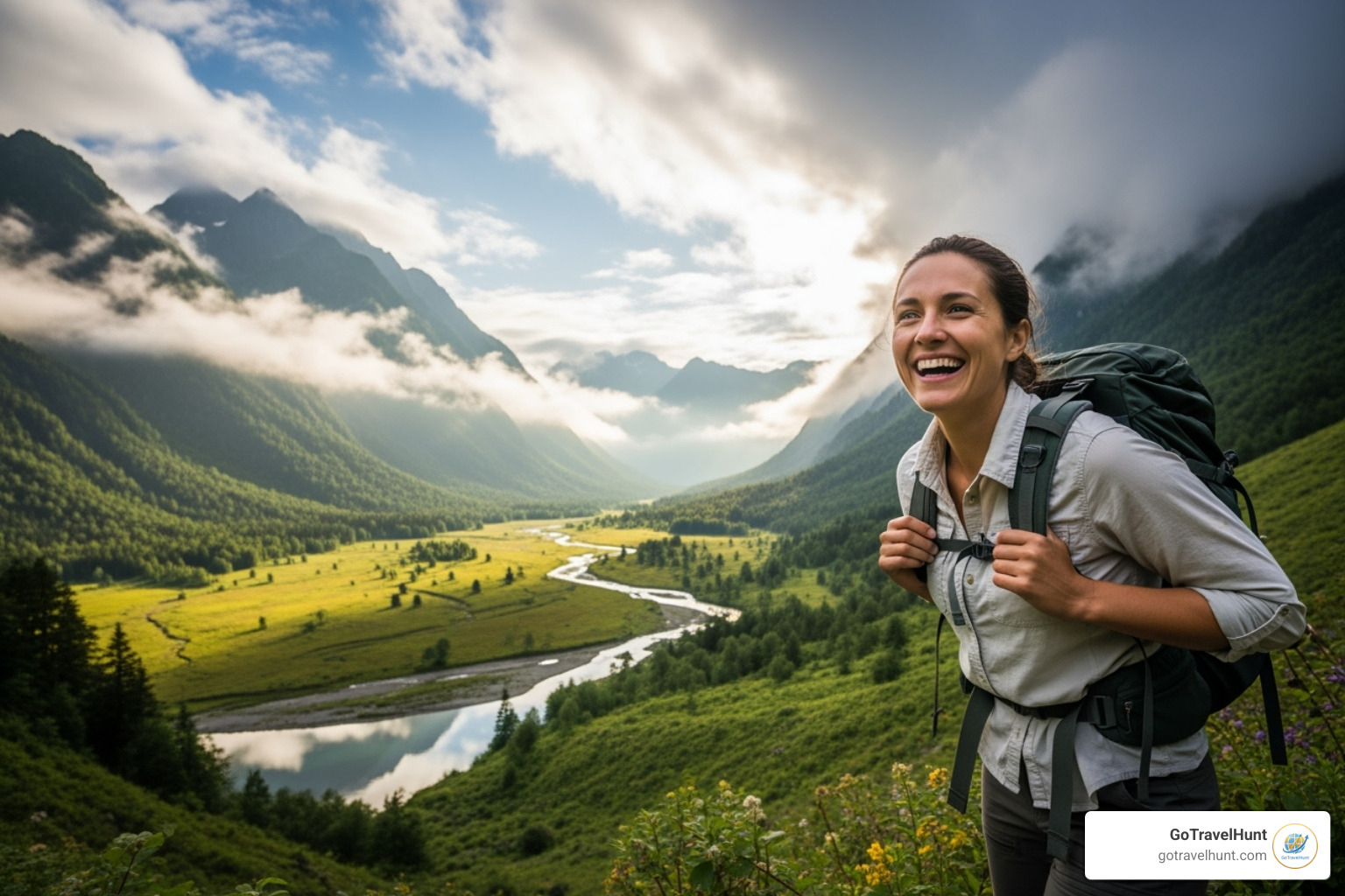 traveler enjoying a trip - american express flight insurance