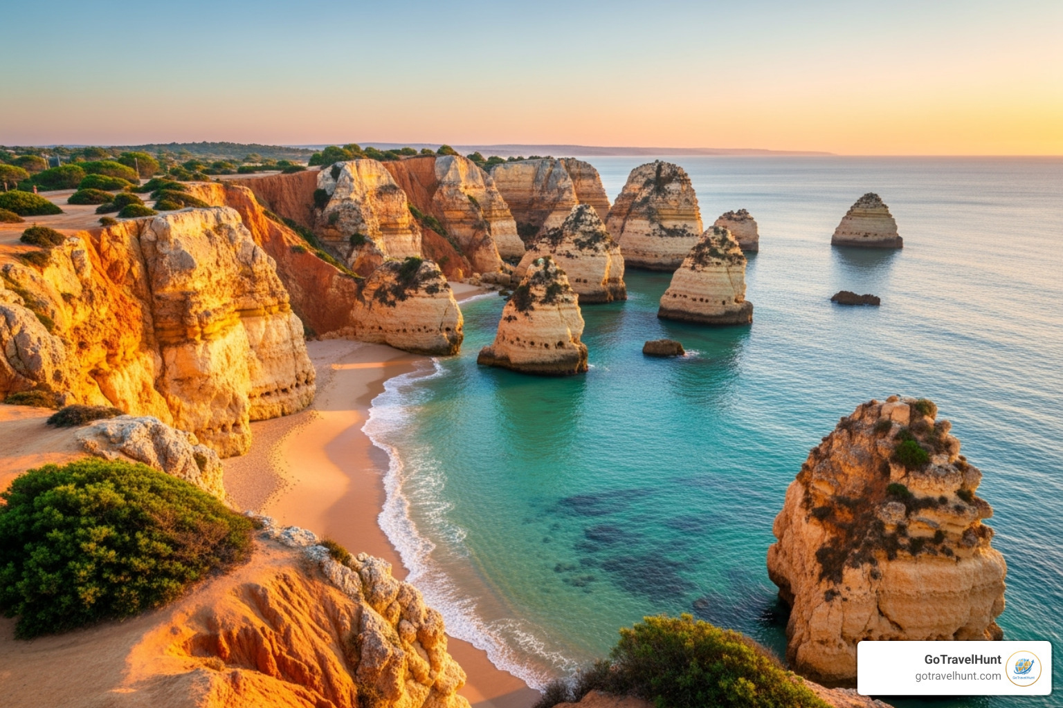 quiet, beautiful coastline of The Algarve, Portugal - best place to visit in january