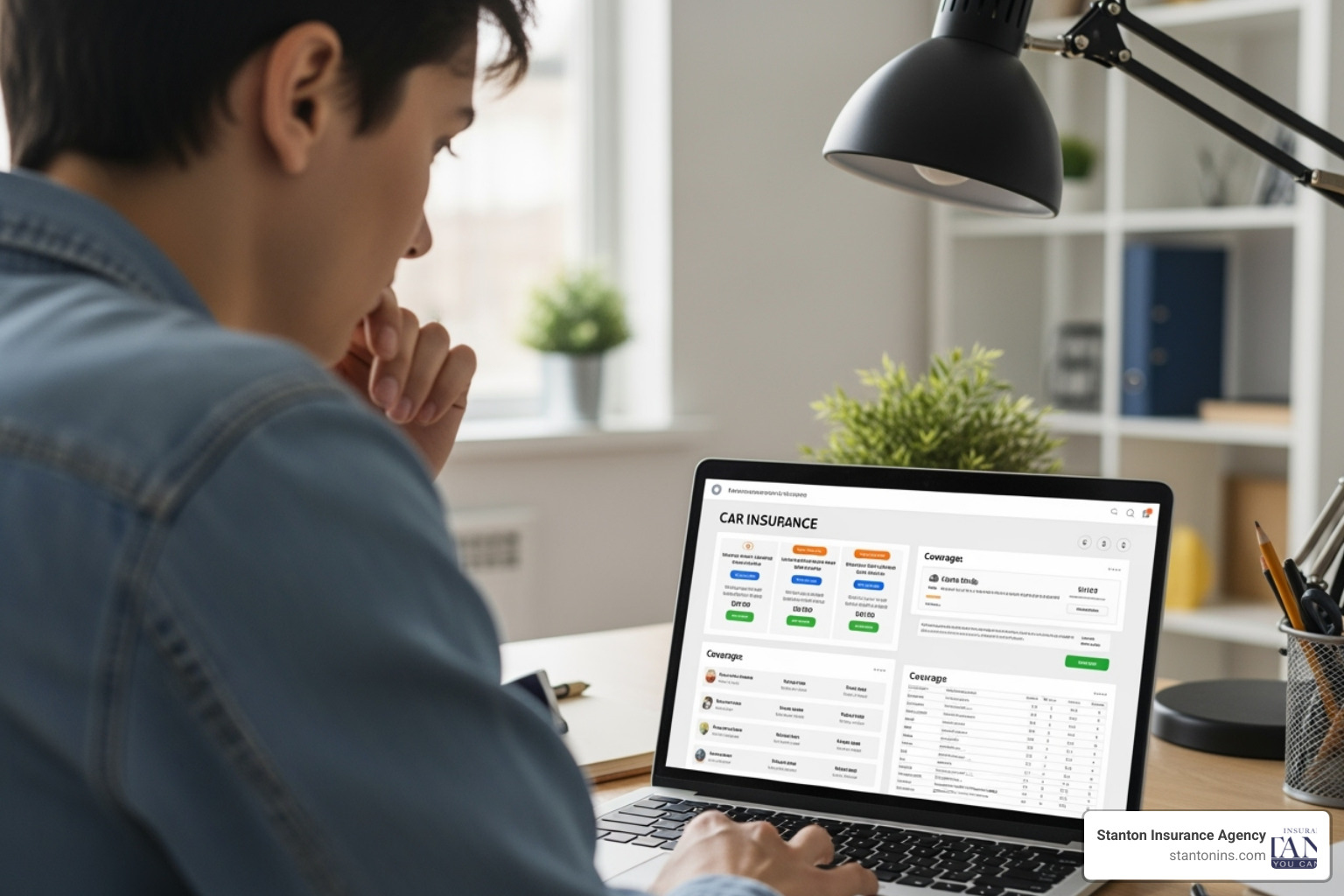 person comparing car insurance quotes on a laptop - what is comprehensive and collision coverage