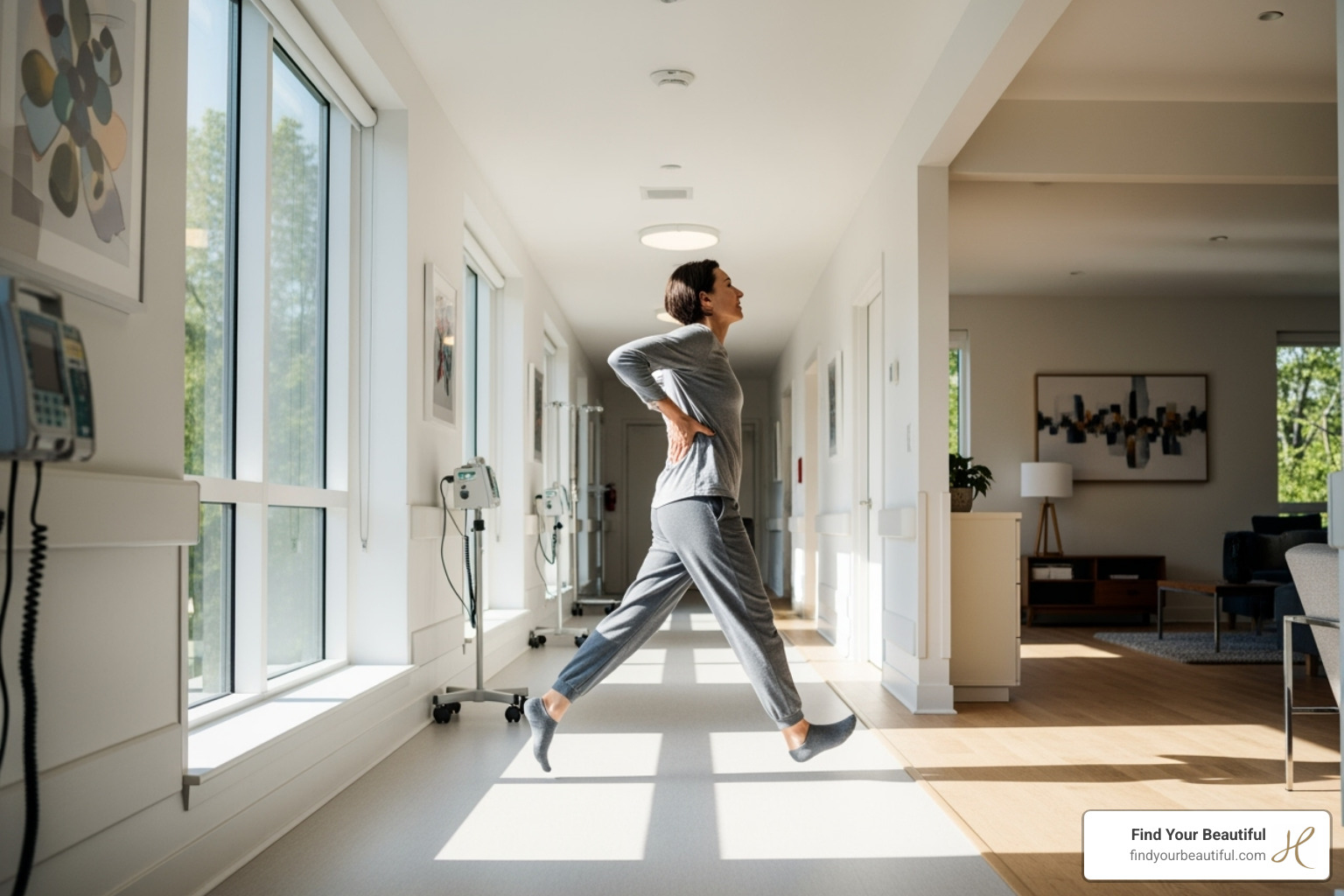 patient walking post-surgery - gastric bypass vs weight loss drugs